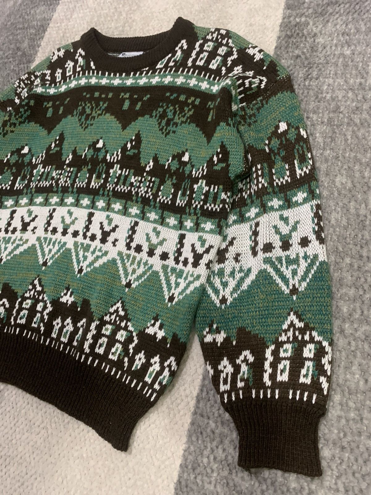 Aran Isles Knitwear × Japanese Brand ROCK CANYON Fullprinted Intarsia Knitwer Pullover Sweater Size US L / EU 52-54 / 3 - 6 Thumbnail