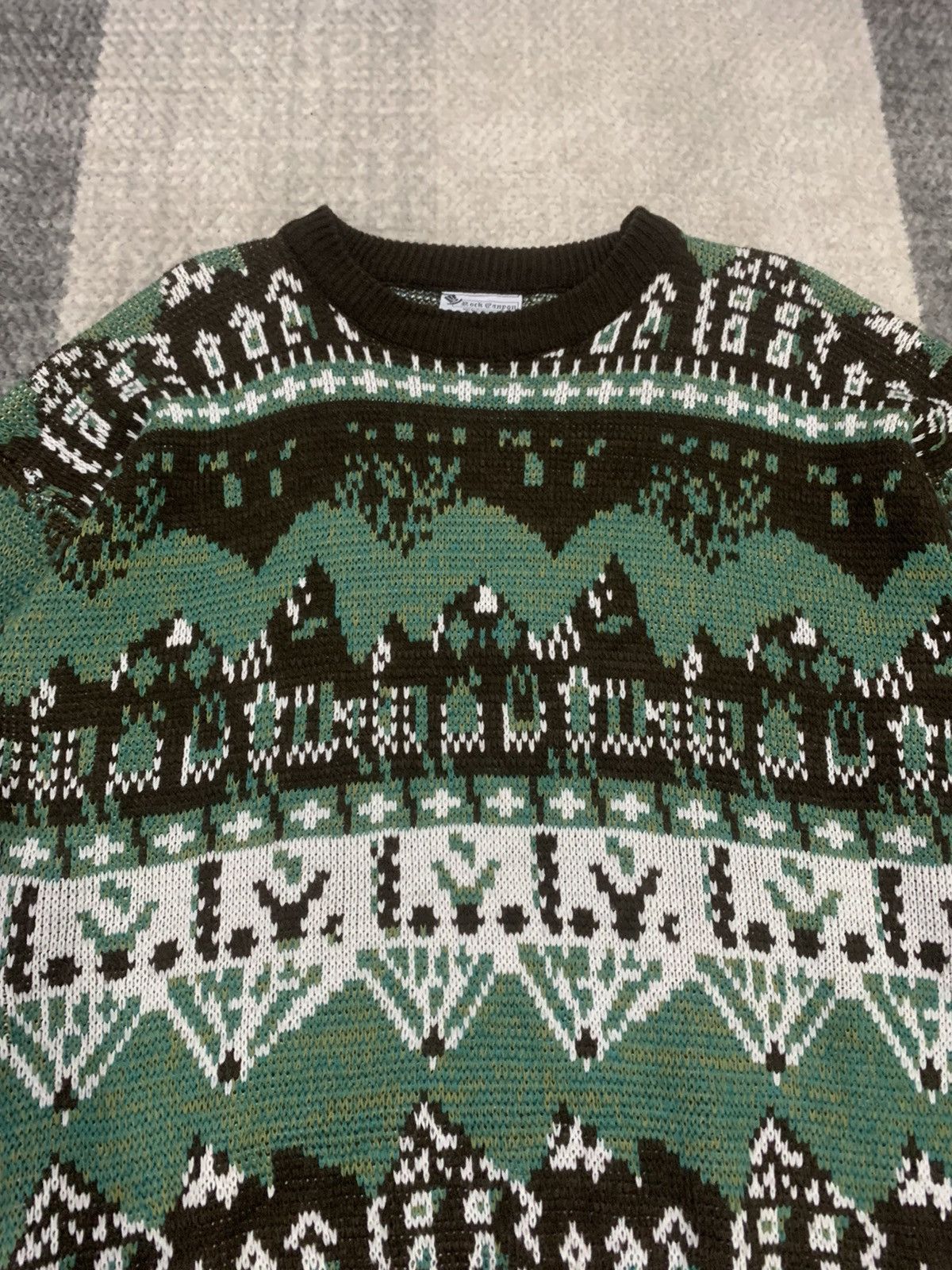 Aran Isles Knitwear × Japanese Brand ROCK CANYON Fullprinted Intarsia Knitwer Pullover Sweater Size US L / EU 52-54 / 3 - 3 Thumbnail