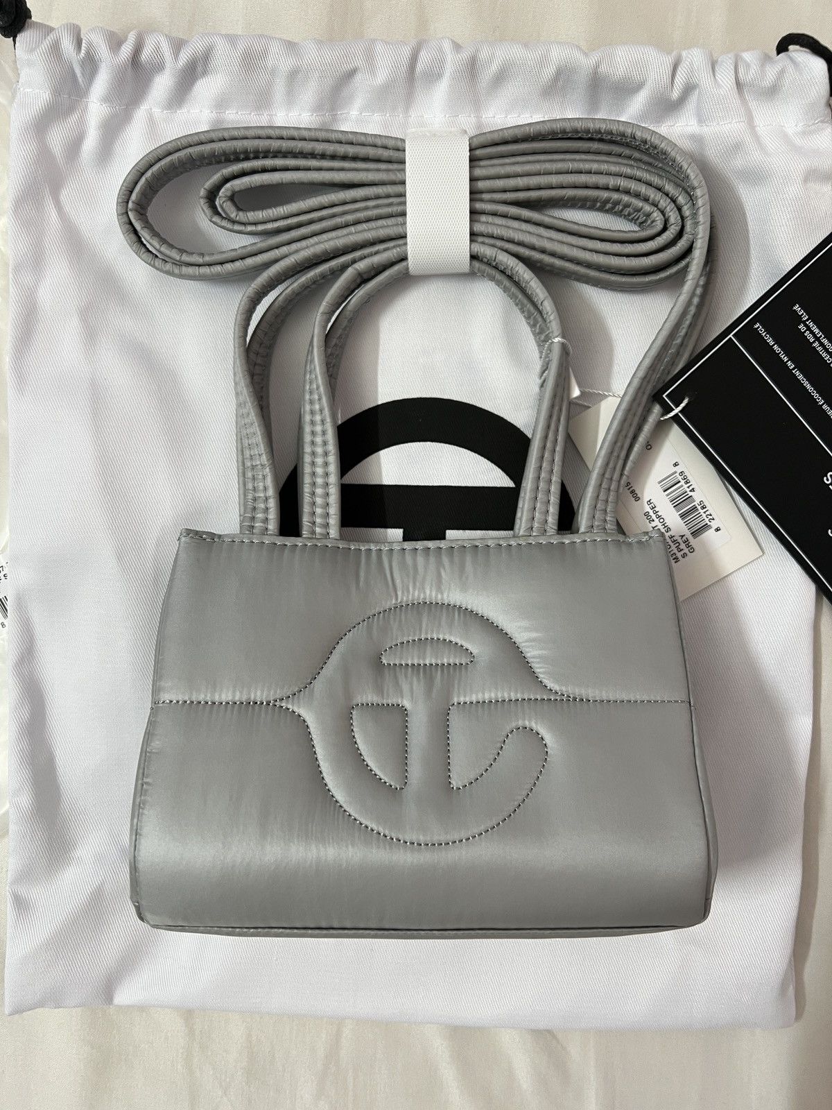 Telfar Telfar Puffer Nylon Grey Small Shopper Shopping Bag Purse Size ONE SIZE - 2 Thumbnail