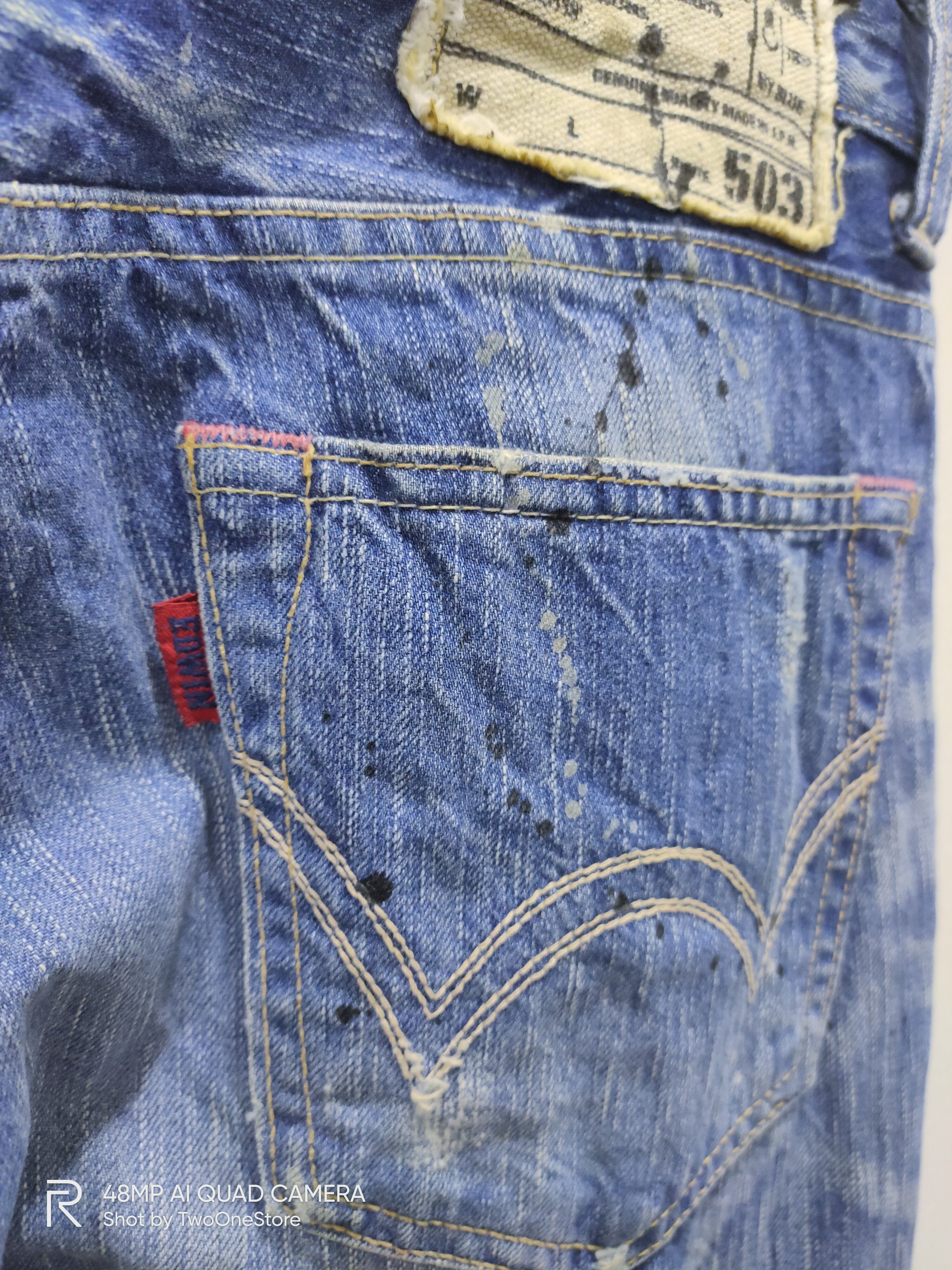 Edwin Vintage Painter EDWIN 503 BLUE TRIP Distressed Denim Jeans Size US 29 - 6 Thumbnail