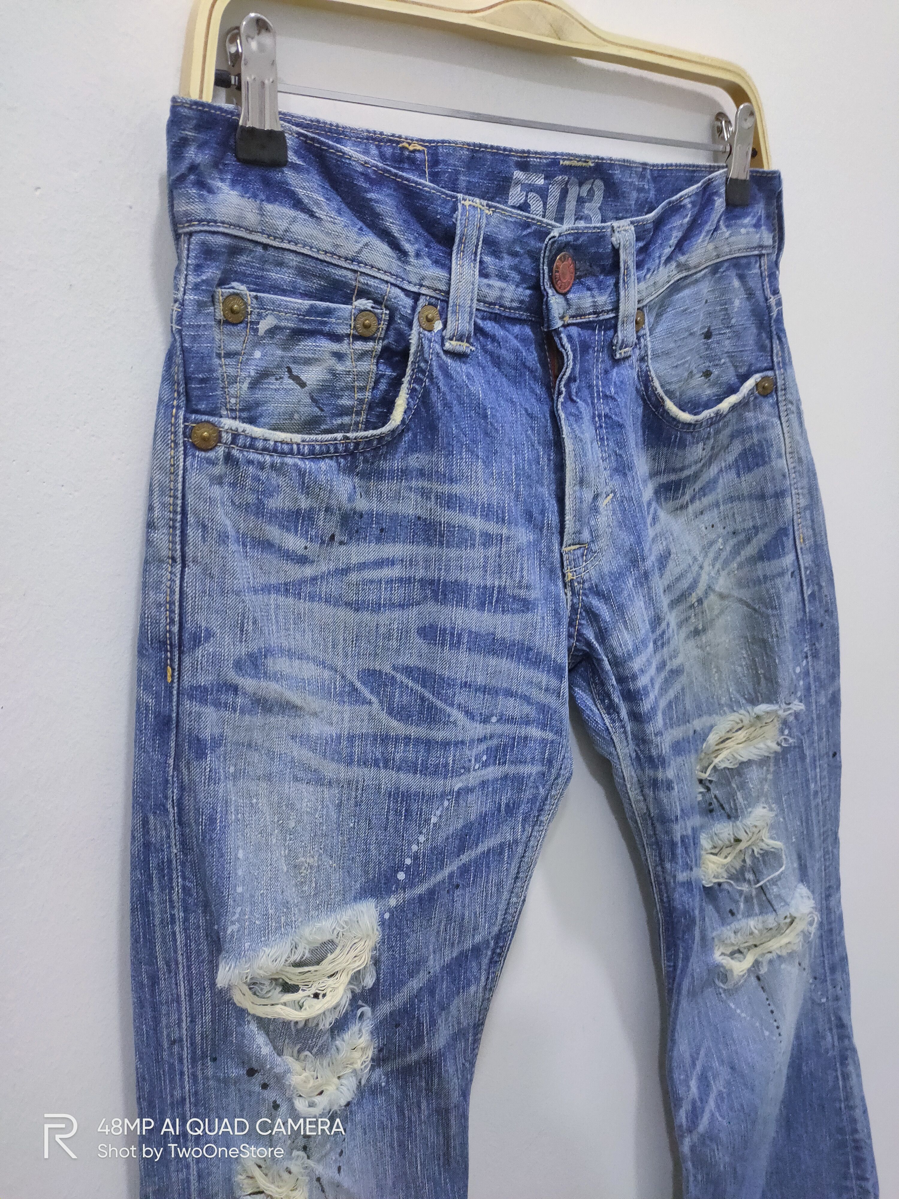 Edwin Vintage Painter EDWIN 503 BLUE TRIP Distressed Denim Jeans Size US 29 - 17 Thumbnail
