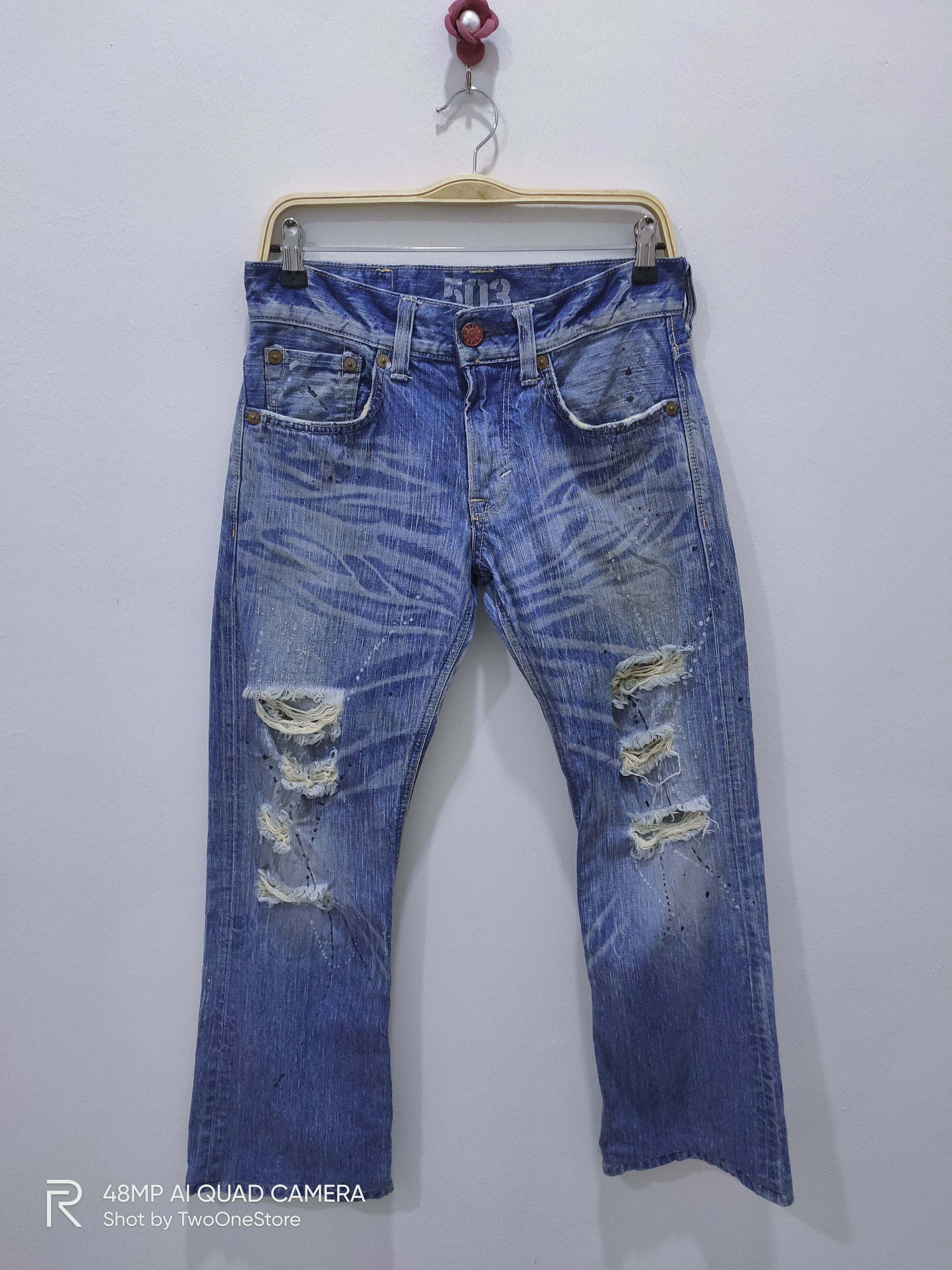 Edwin Vintage Painter EDWIN 503 BLUE TRIP Distressed Denim Jeans Size US 29 - 1 Thumbnail