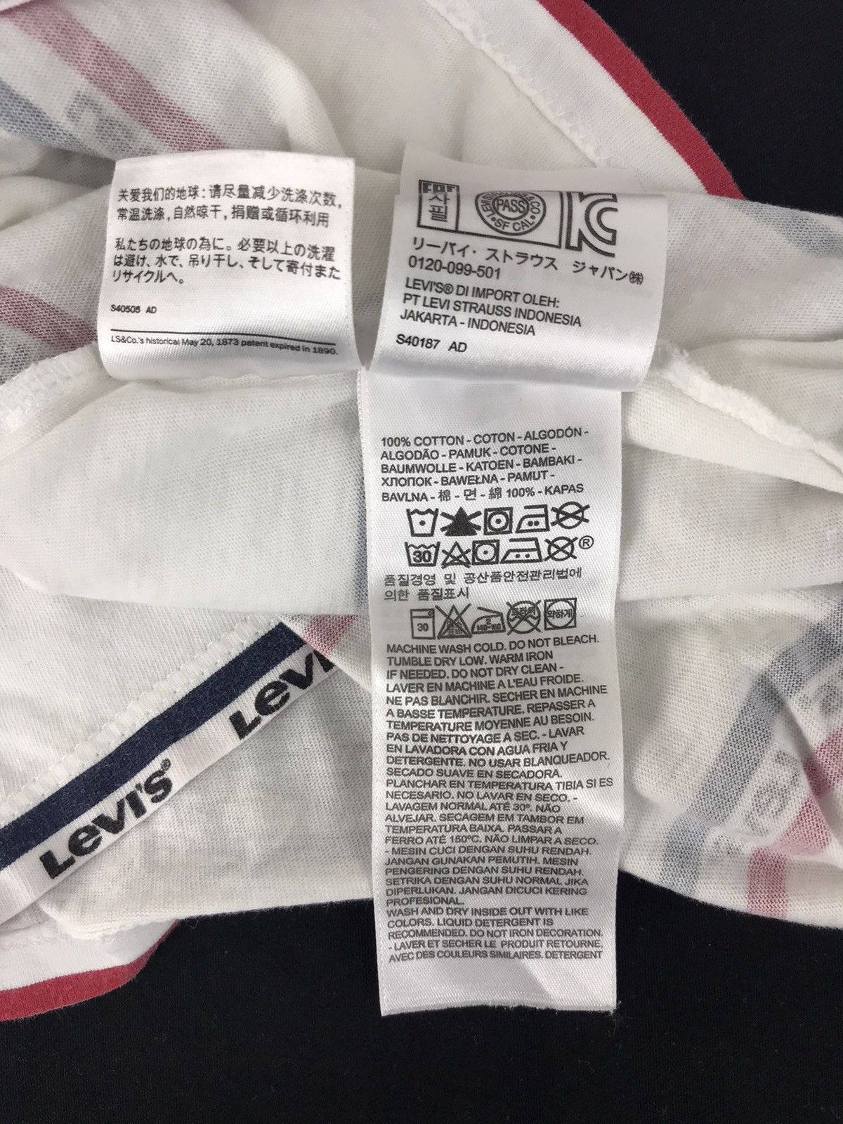 Levi's Vintage Levi’s Strauss & Co Striped Tee Fits M L Size US M / EU 48-50 / 2 - 3 Thumbnail