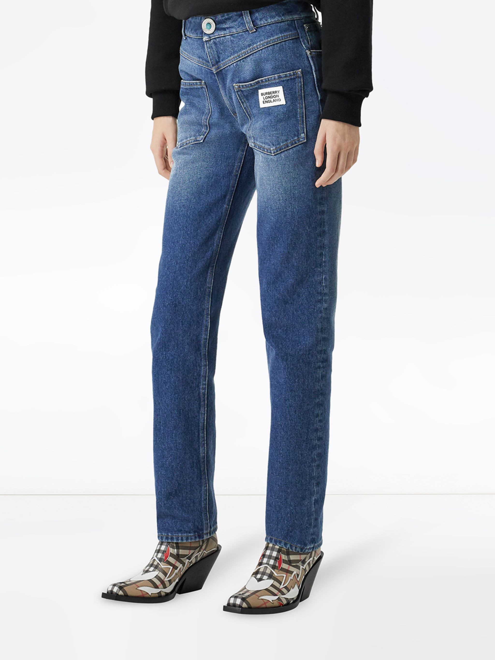 Burberry BURBERRY Monik straight leg high waist indigo blue jeans 27 Size 27" / US 4 / IT 40 - 2 Thumbnail