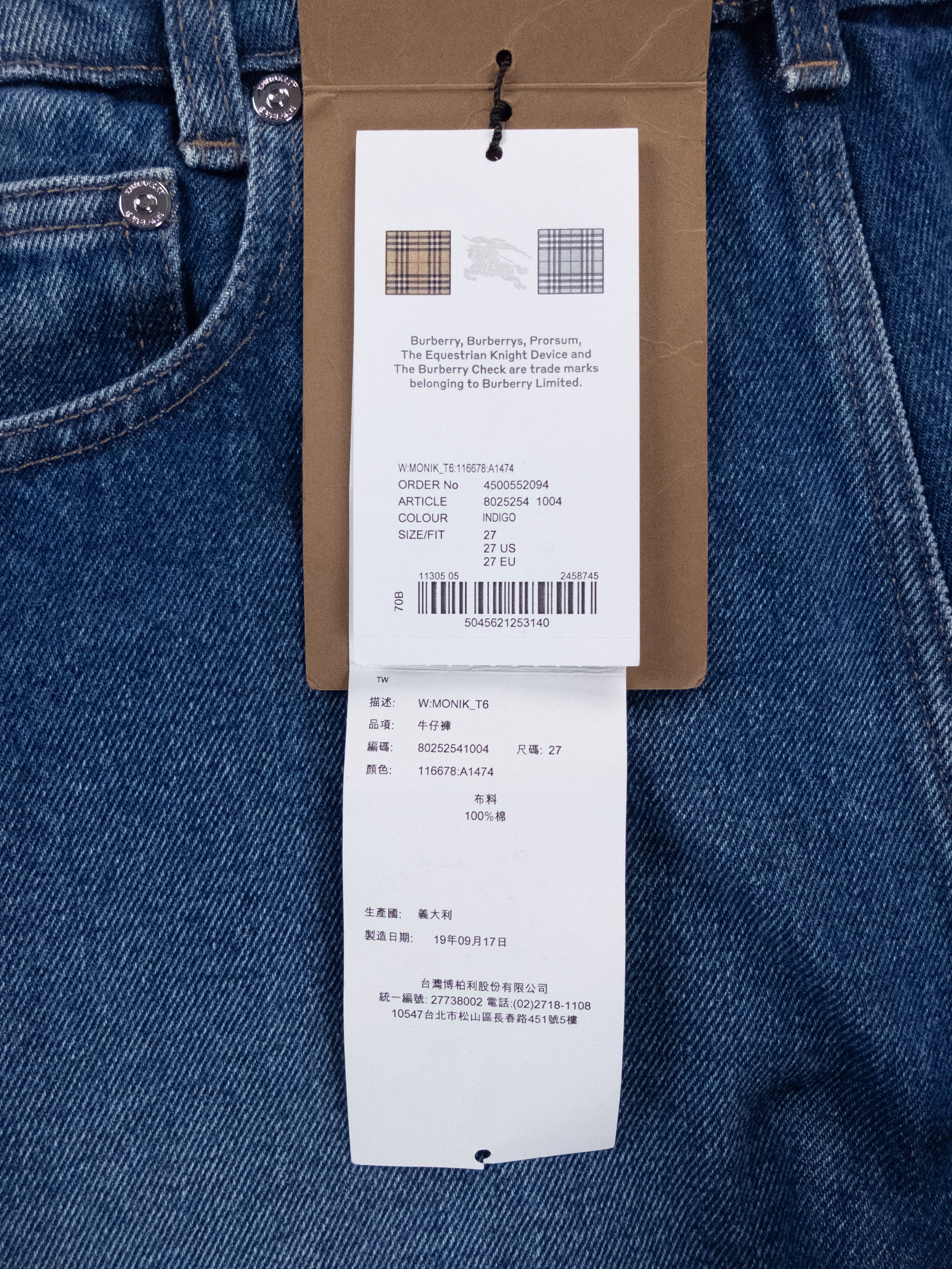 Burberry BURBERRY Monik straight leg high waist indigo blue jeans 27 Size 27" / US 4 / IT 40 - 6 Thumbnail