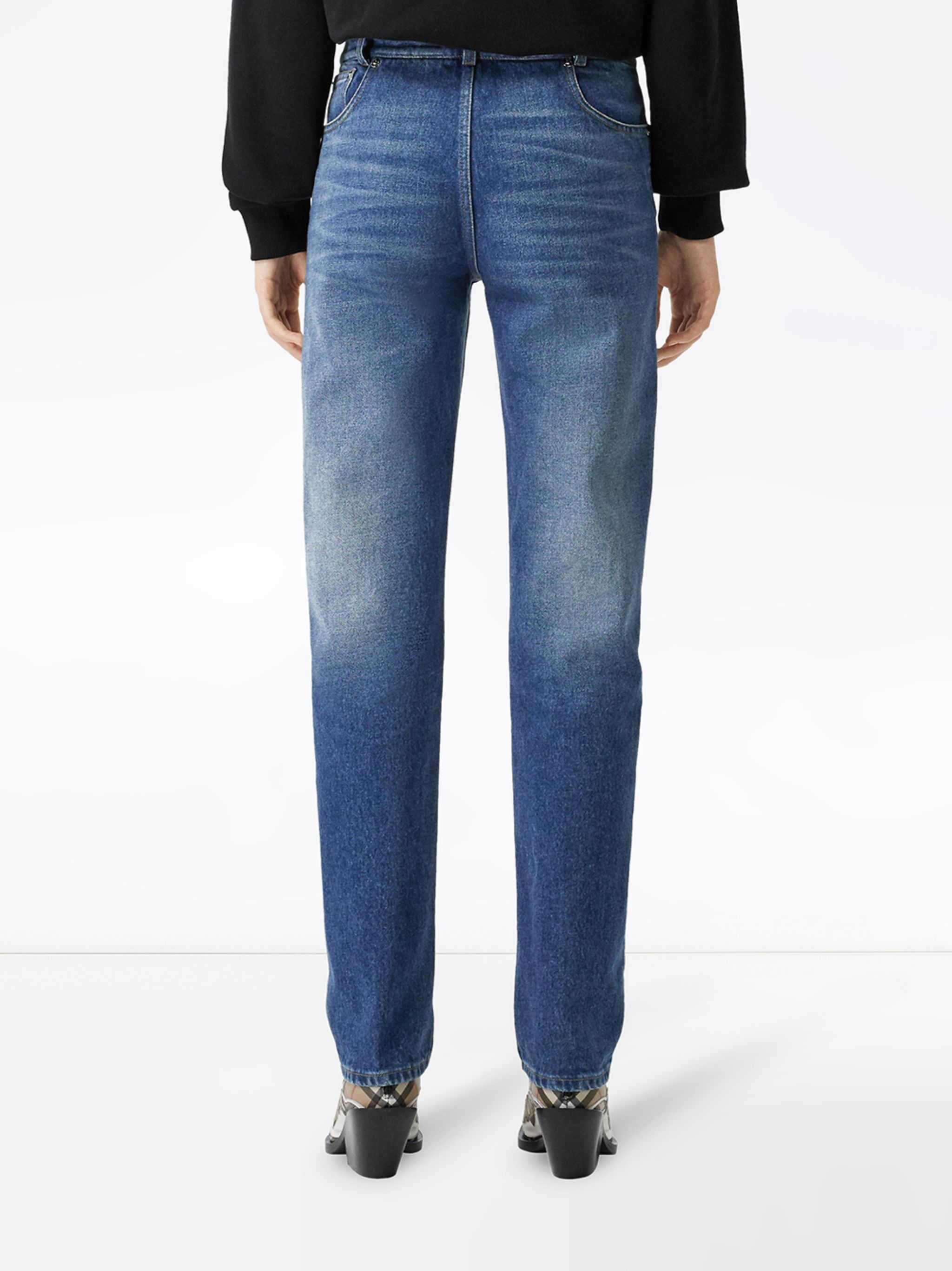 Burberry BURBERRY Monik straight leg high waist indigo blue jeans 27 Size 27" / US 4 / IT 40 - 3 Thumbnail