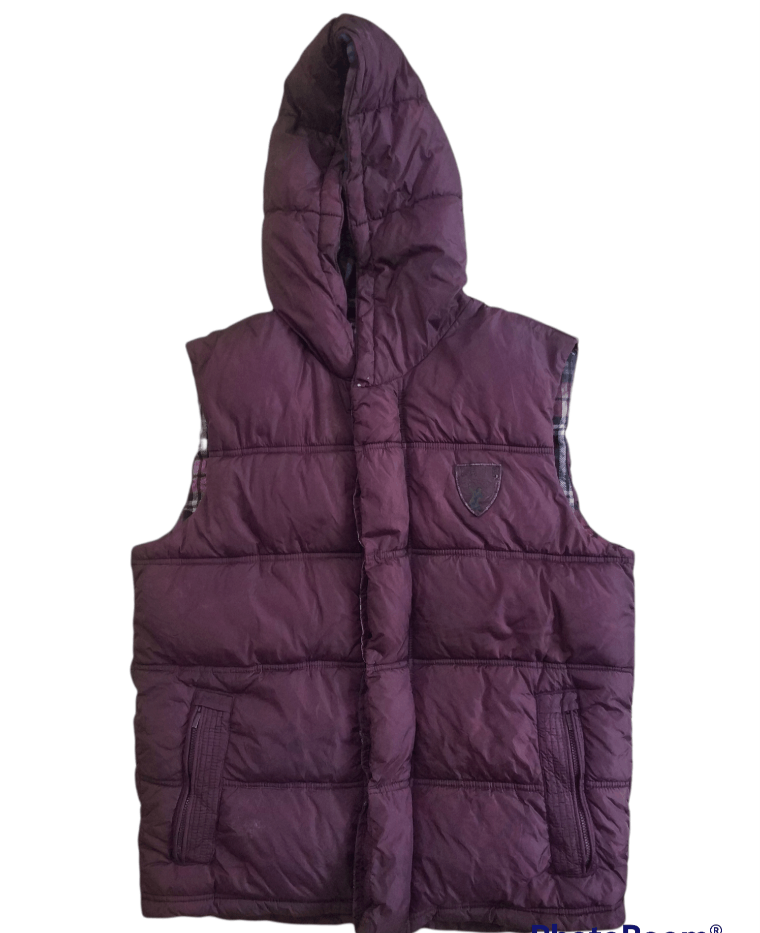 Japanese Brand 🔥Distressed Tate Maroon Puffer Vest Jacket Size US S / EU 44-46 / 1 - 1 Thumbnail