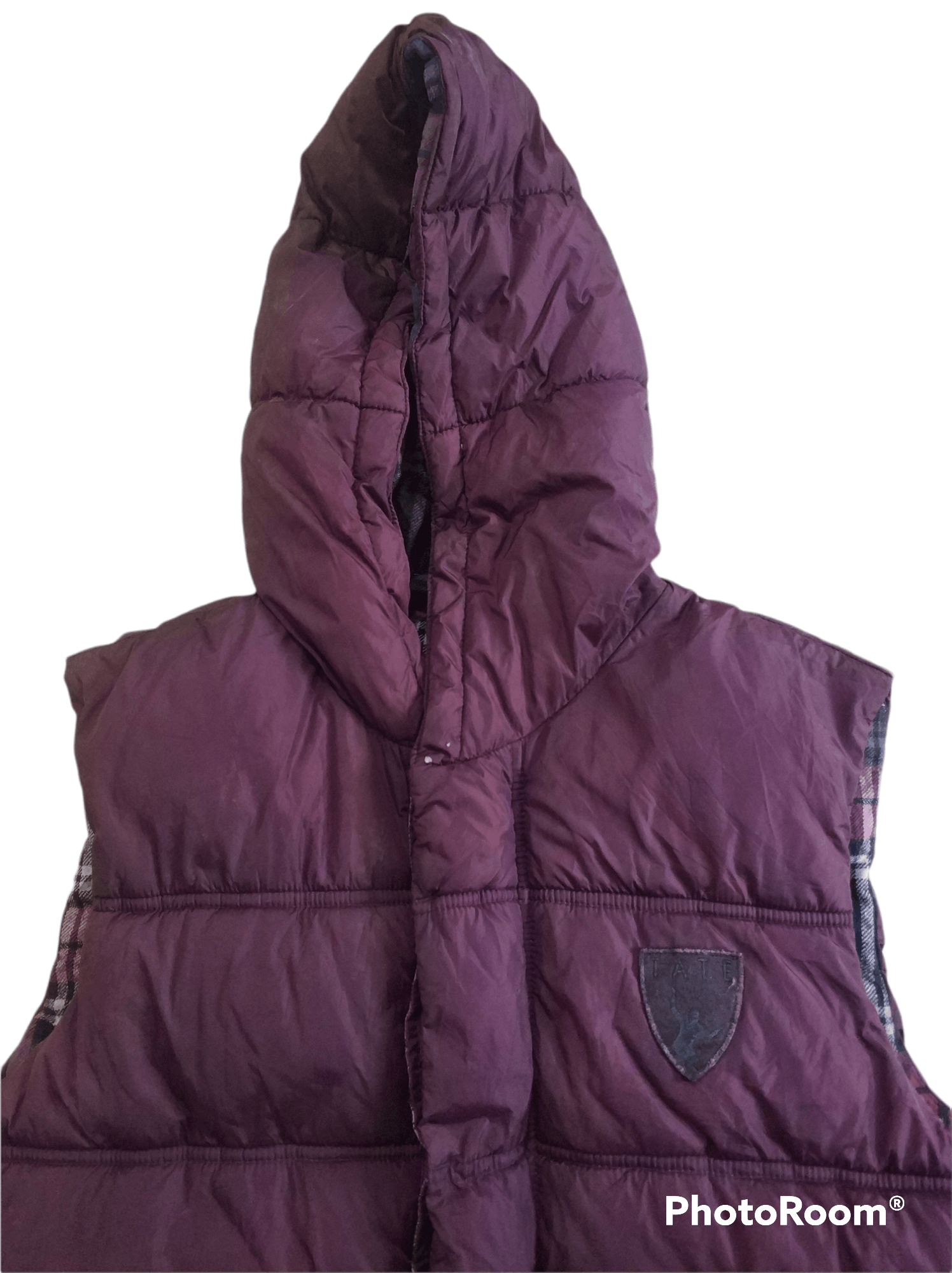 Japanese Brand 🔥Distressed Tate Maroon Puffer Vest Jacket Size US S / EU 44-46 / 1 - 5 Thumbnail