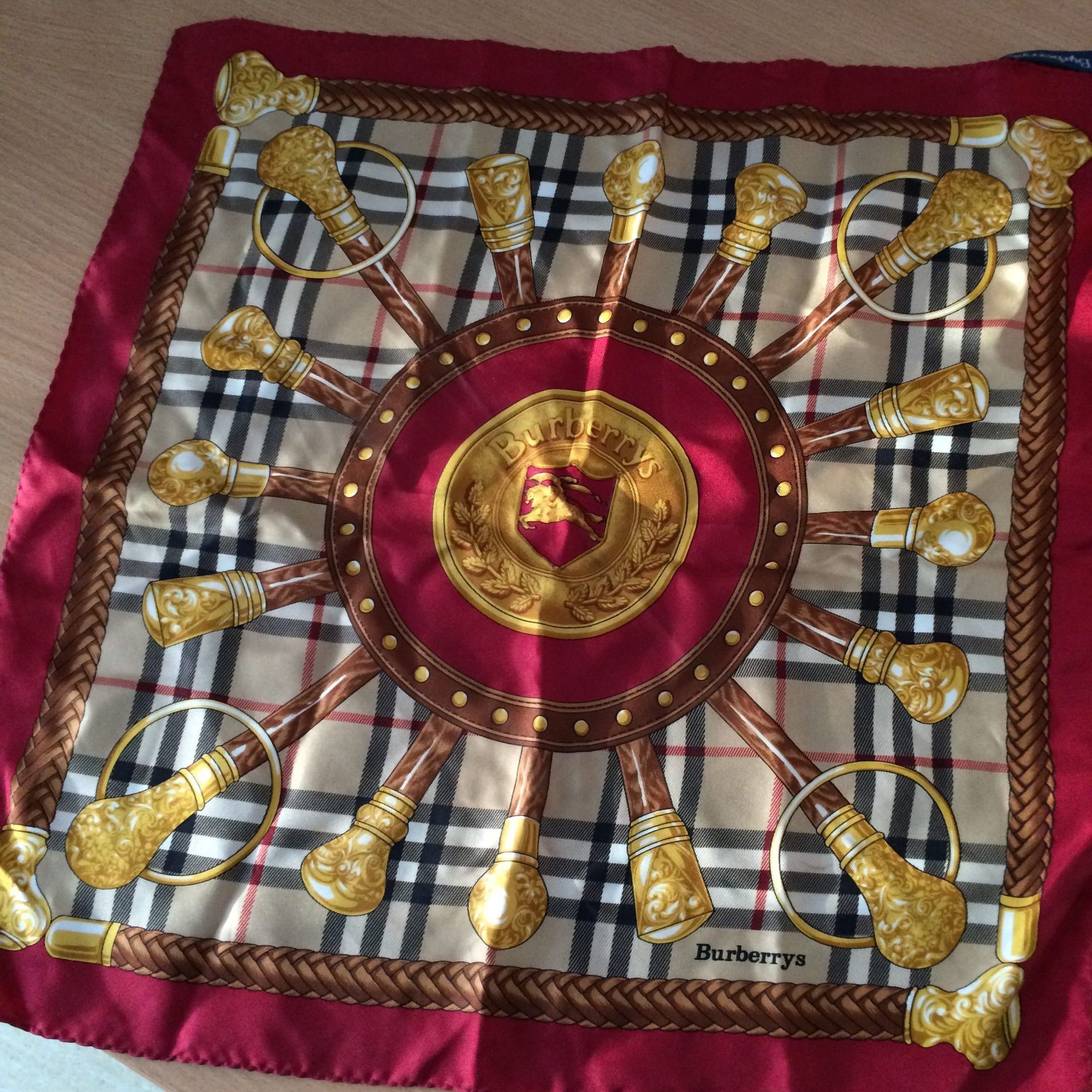 Burberry Burberrys Vintage Square Silk Scarf Size ONE SIZE - 1 Thumbnail