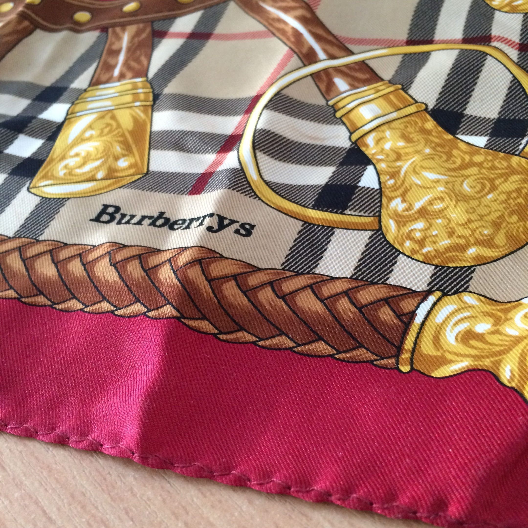 Burberry Burberrys Vintage Square Silk Scarf Size ONE SIZE - 2 Thumbnail