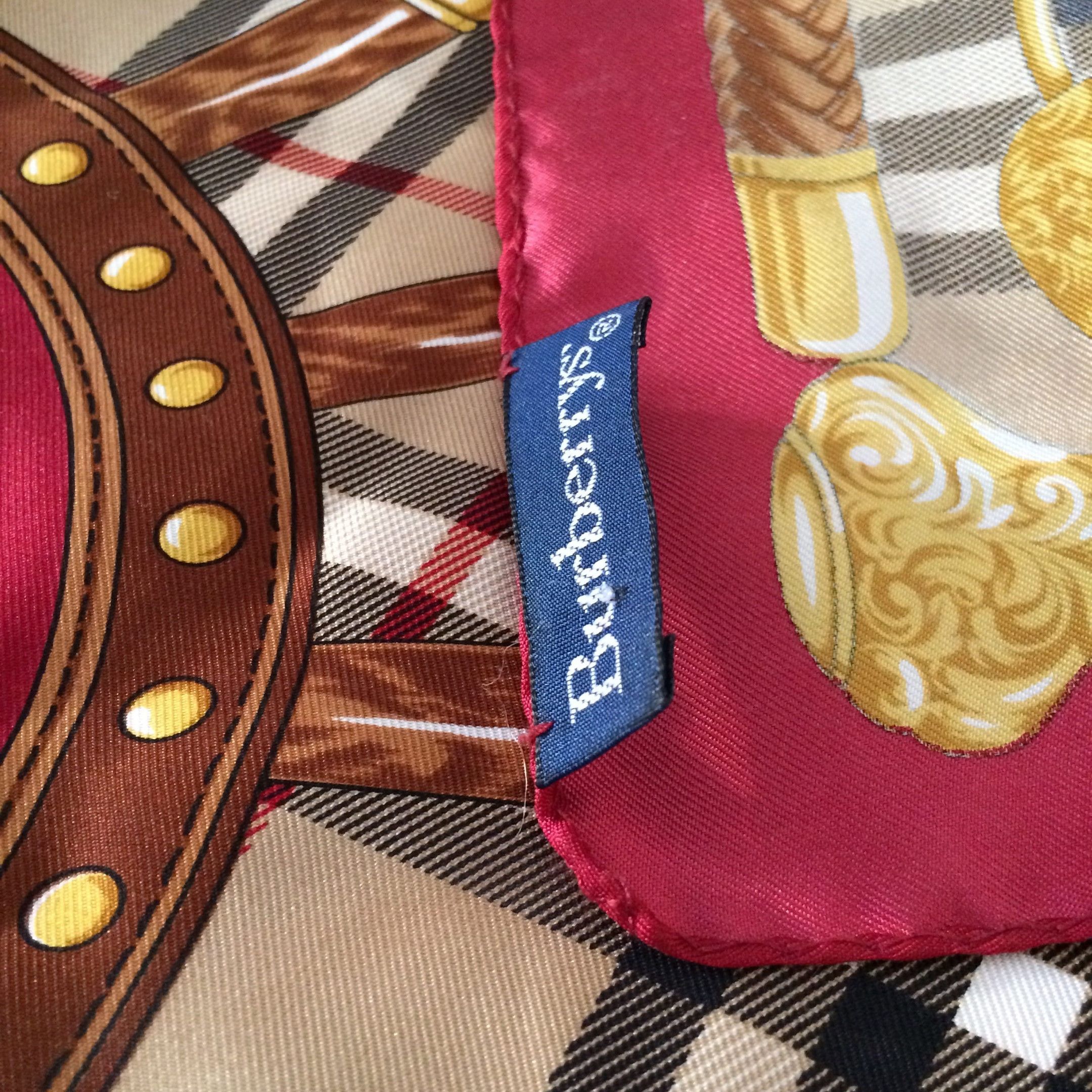 Burberry Burberrys Vintage Square Silk Scarf Size ONE SIZE - 4 Thumbnail