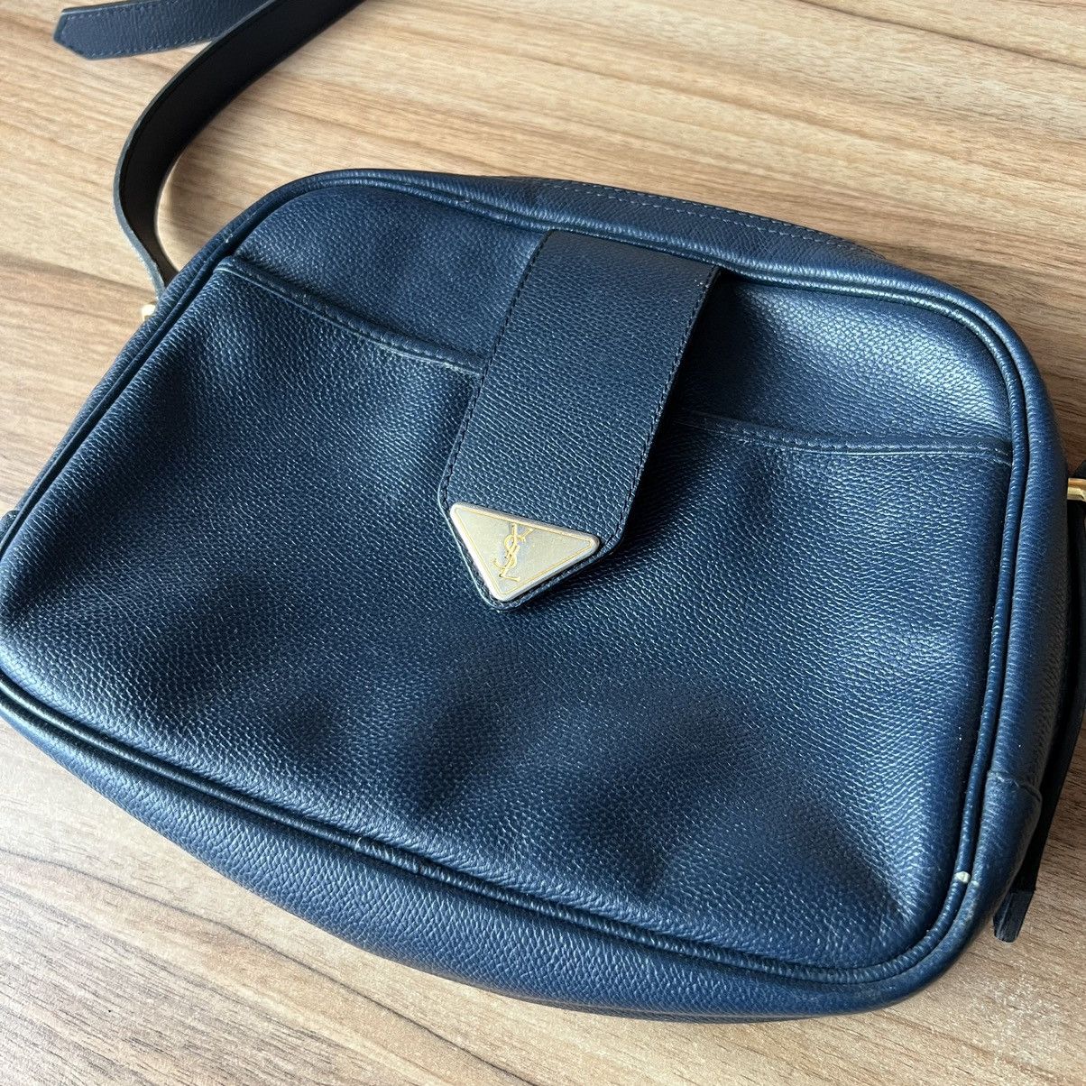 Vintage 🔥Vintage 80s Yves Saint Laurent Navy Shoulder Bag Size ONE SIZE - 3 Thumbnail