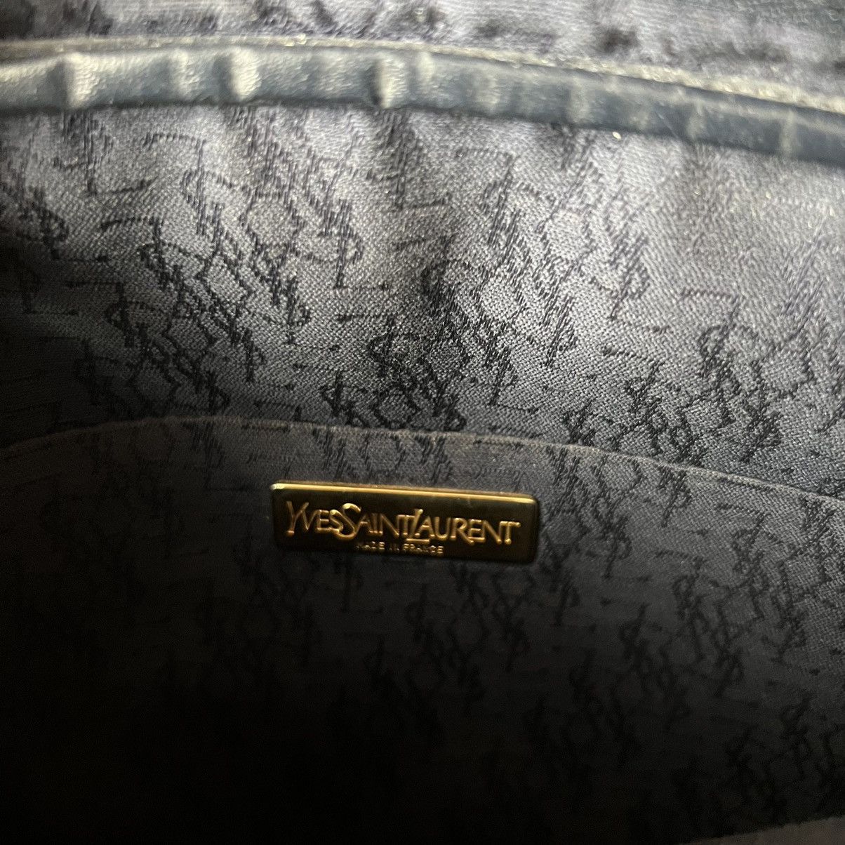 Vintage 🔥Vintage 80s Yves Saint Laurent Navy Shoulder Bag Size ONE SIZE - 10 Thumbnail