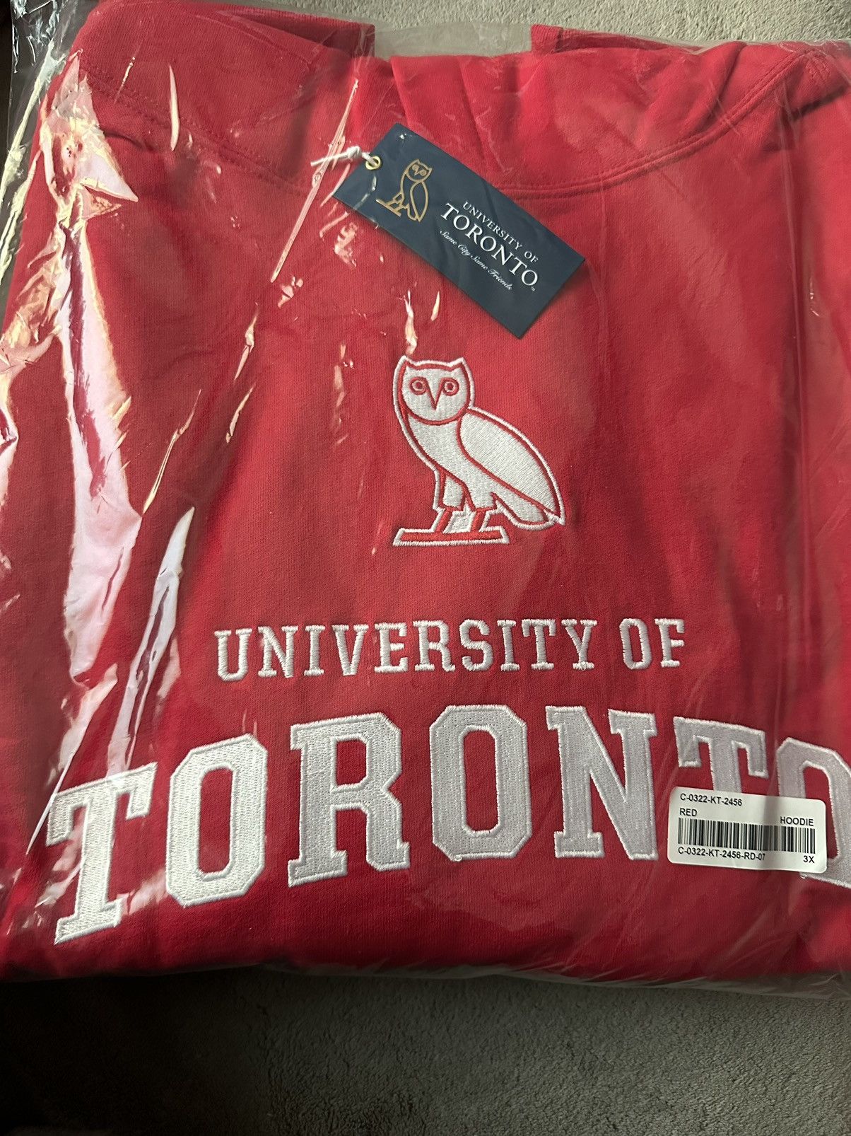 October's Very Own *SIZE 3XL* OVO x U of T (University of Toronto) Hoodie - Red Size US XXL / EU 58 / 5 - 1 Thumbnail