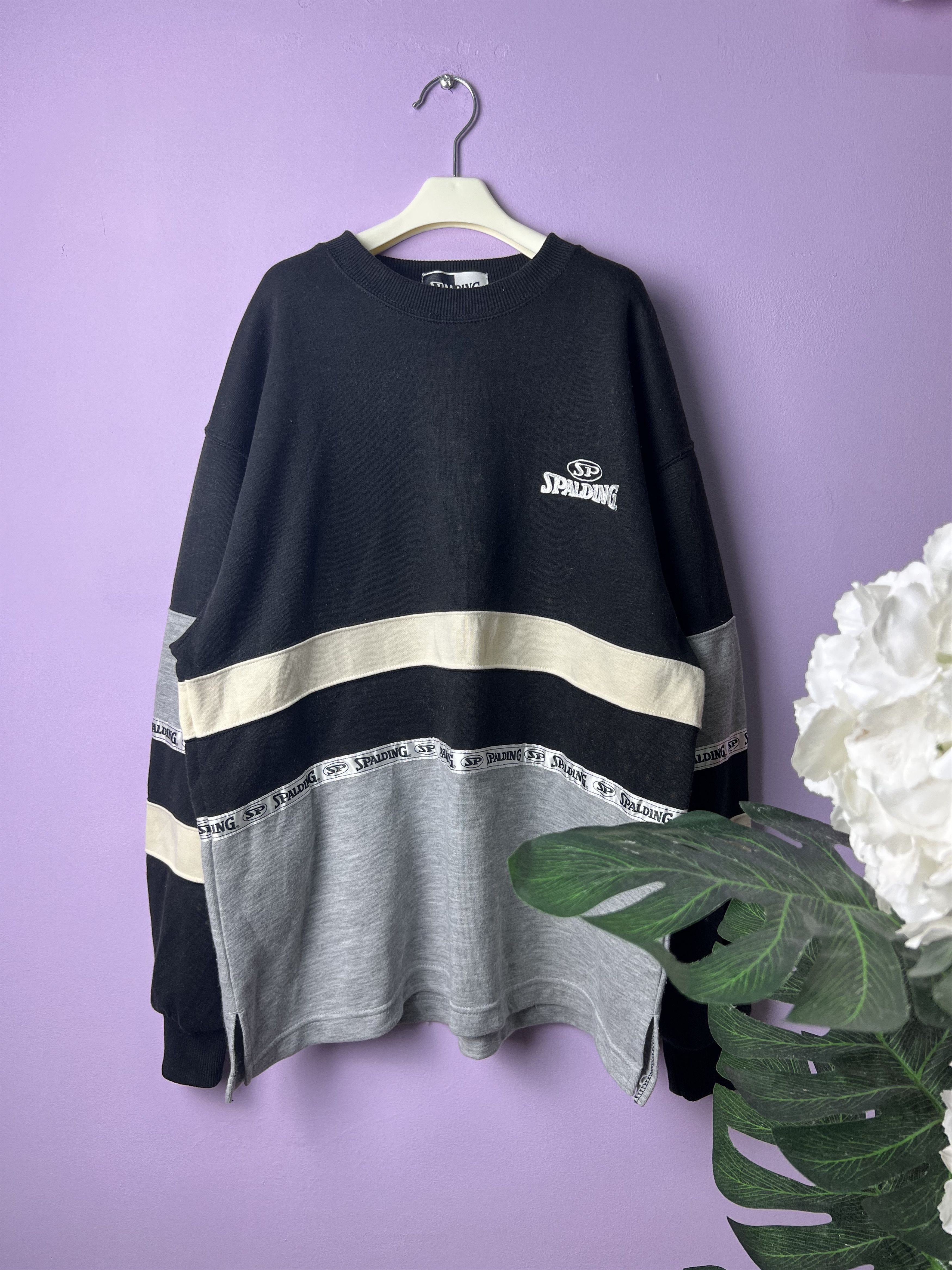 🔥Vintage Spalding Side Stripe Crewneck Sweatshirts