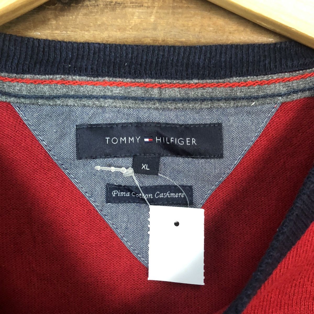 Tommy Hilfiger × Vintage Tommy Hilfiger Red Knitwear sweatshirt #5540 Size US XL / EU 56 / 4 - 7 Thumbnail