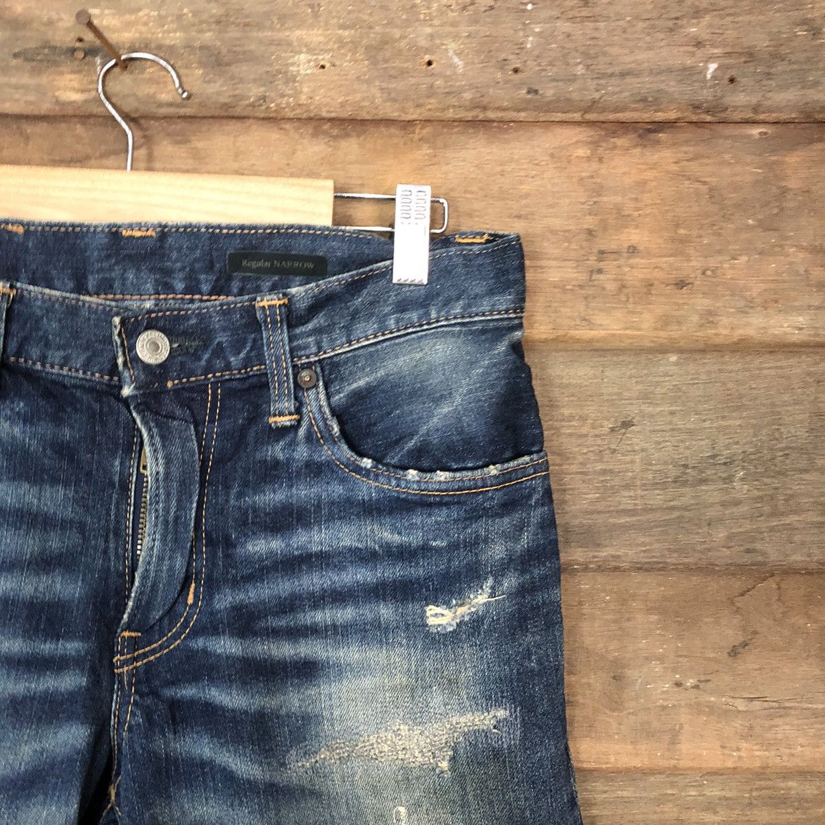 Edwin Edwin 502 Japan Blue Distressed Denim Pants #107B Size US 27 - 5 Thumbnail