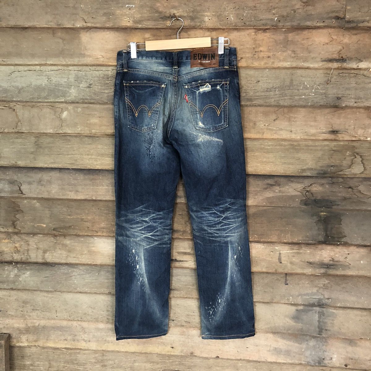 Edwin Edwin 502 Japan Blue Distressed Denim Pants #107B Size US 27 - 10 Thumbnail