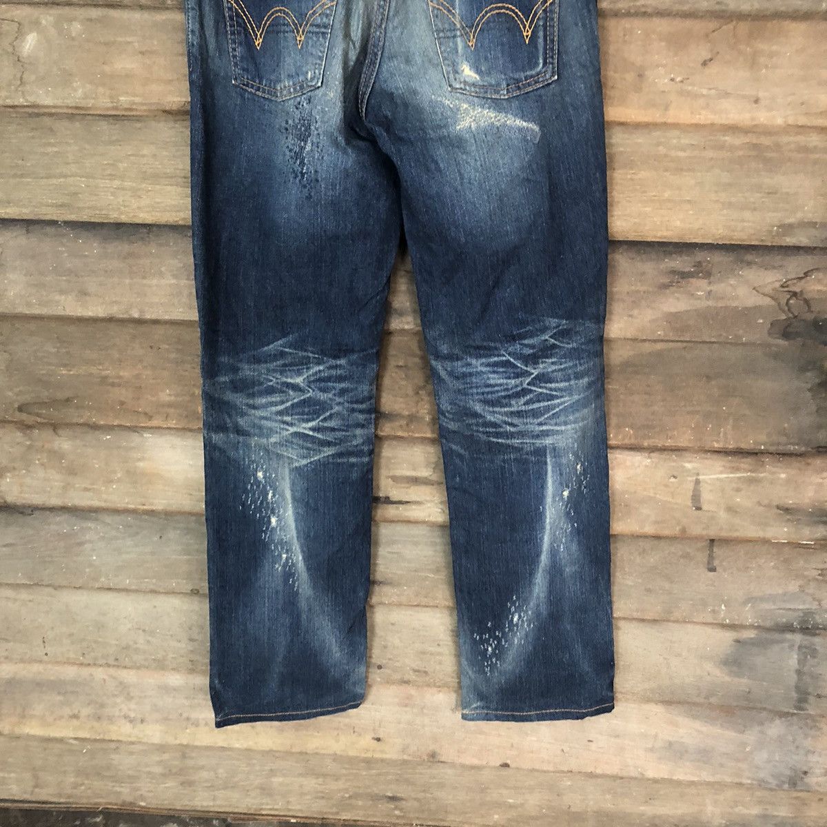Edwin Edwin 502 Japan Blue Distressed Denim Pants #107B Size US 27 - 12 Thumbnail