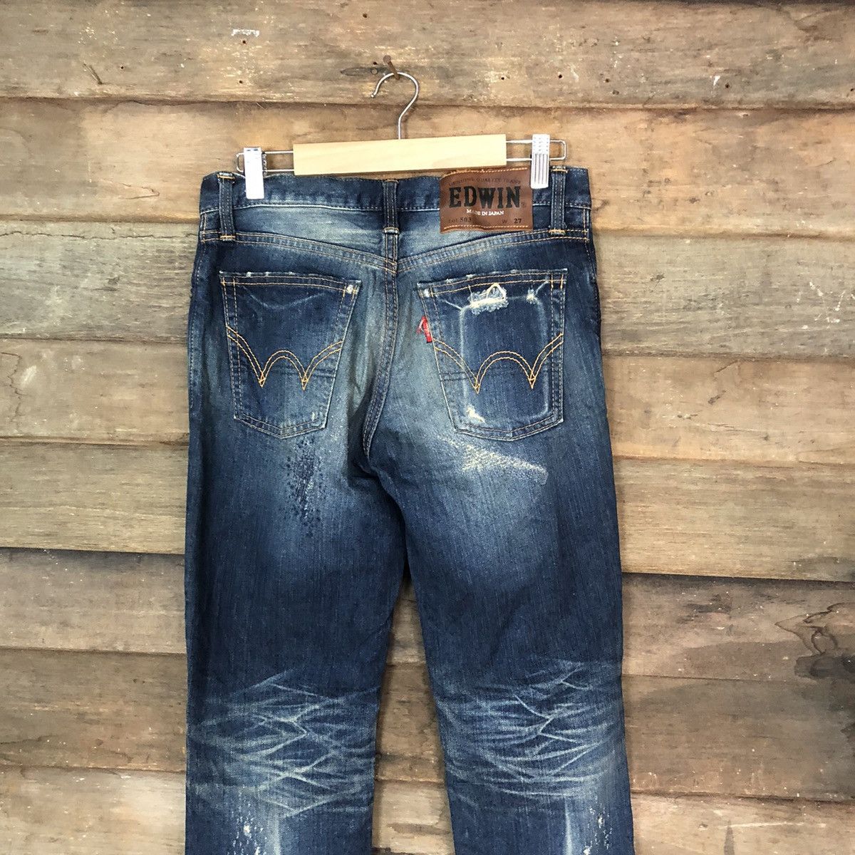 Edwin Edwin 502 Japan Blue Distressed Denim Pants #107B Size US 27 - 11 Thumbnail