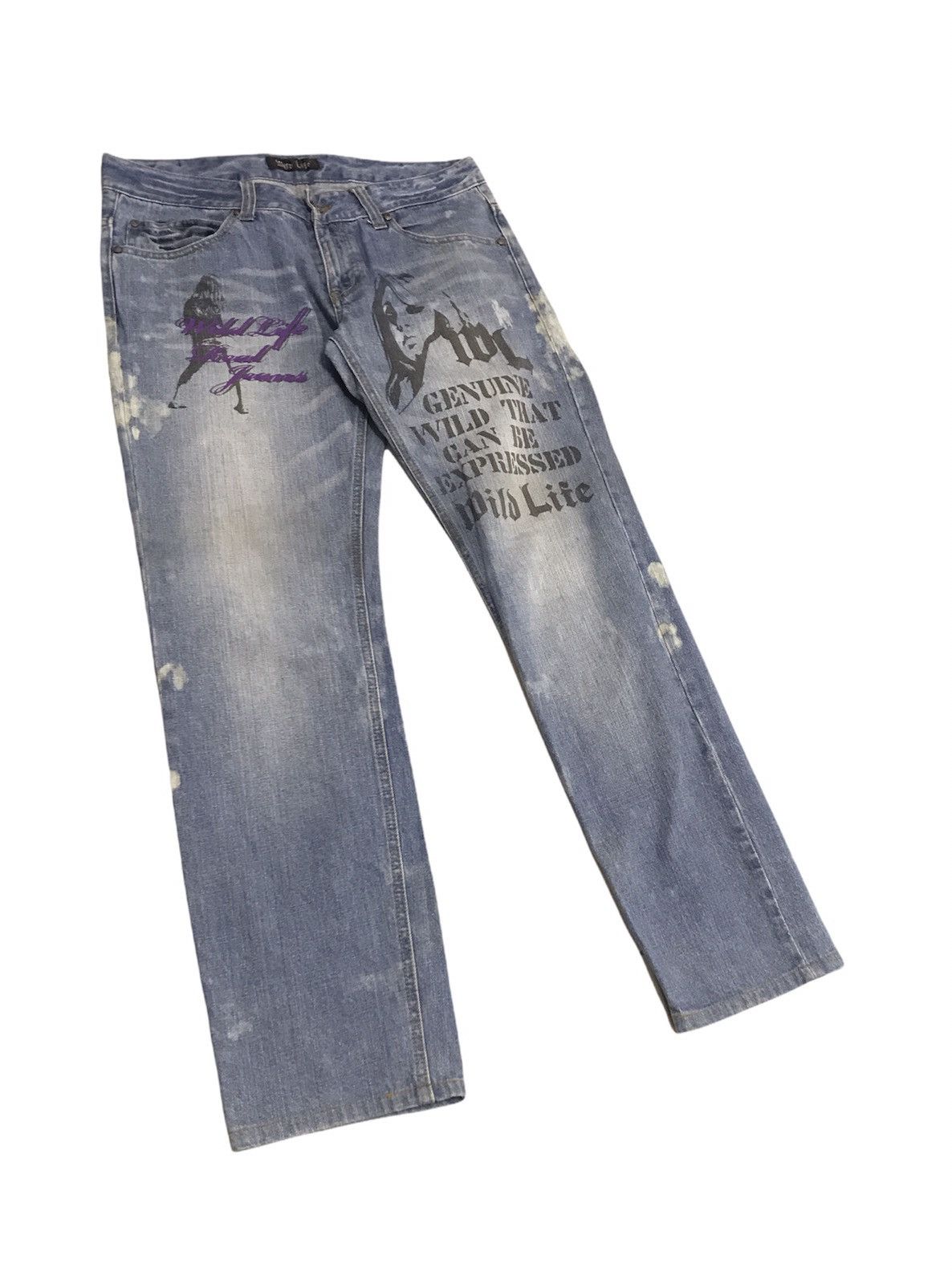 Japanese Brand WildLife Japan Acid Wash Jeans Hysteric Style Size US 33 - 4 Thumbnail