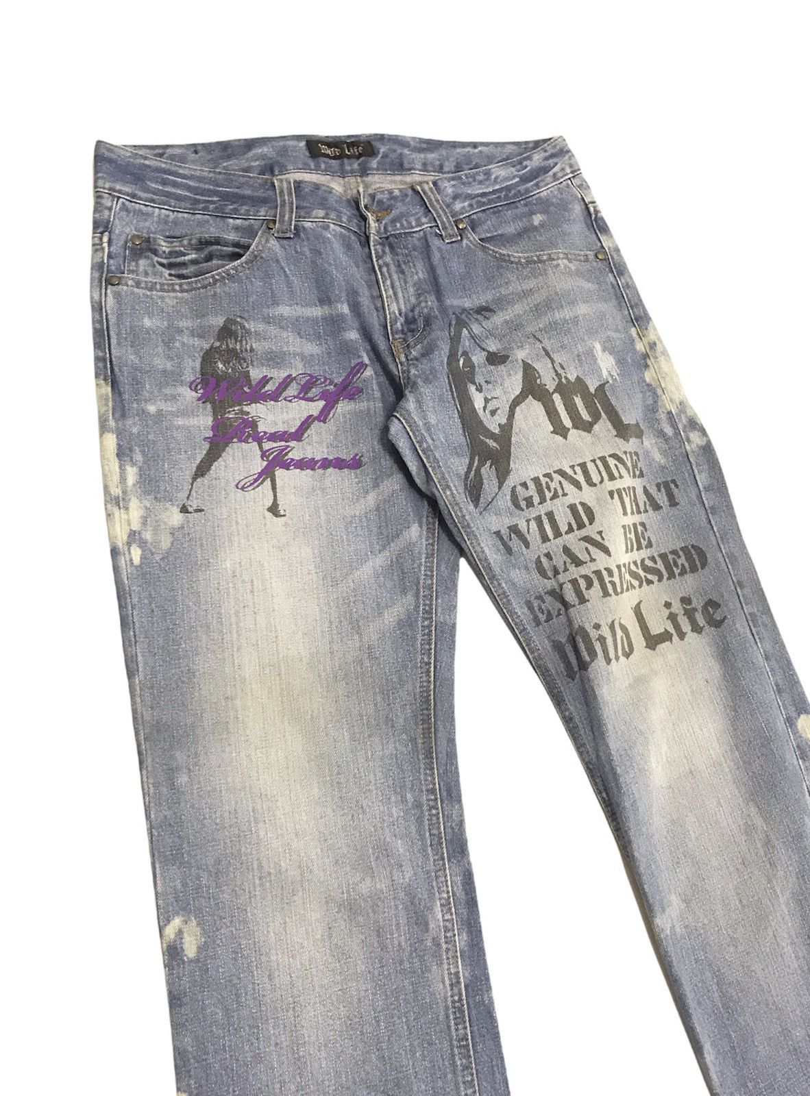 Japanese Brand WildLife Japan Acid Wash Jeans Hysteric Style Size US 33 - 3 Thumbnail