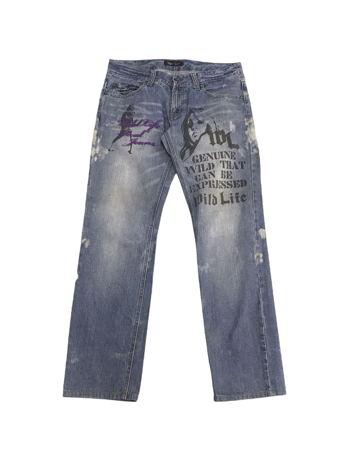 Japanese Brand WildLife Japan Acid Wash Jeans Hysteric Style Size US 33 - 2 Thumbnail