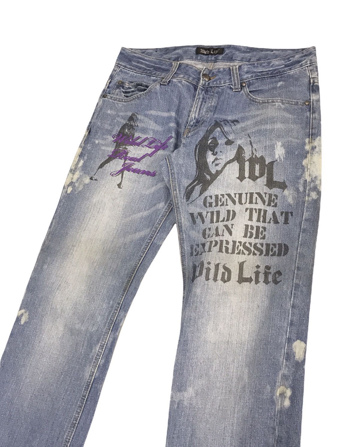 Japanese Brand WildLife Japan Acid Wash Jeans Hysteric Style Size US 33 - 1 Thumbnail