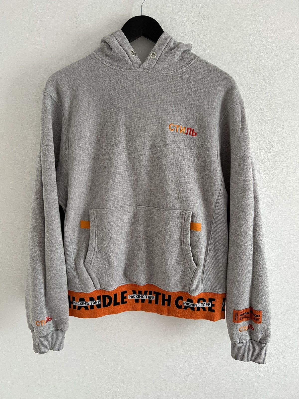 Heron Preston 🔥Heron Preston Packing Tape Logo Grey Hoodie Size US M / EU 48-50 / 2 - 1 Thumbnail