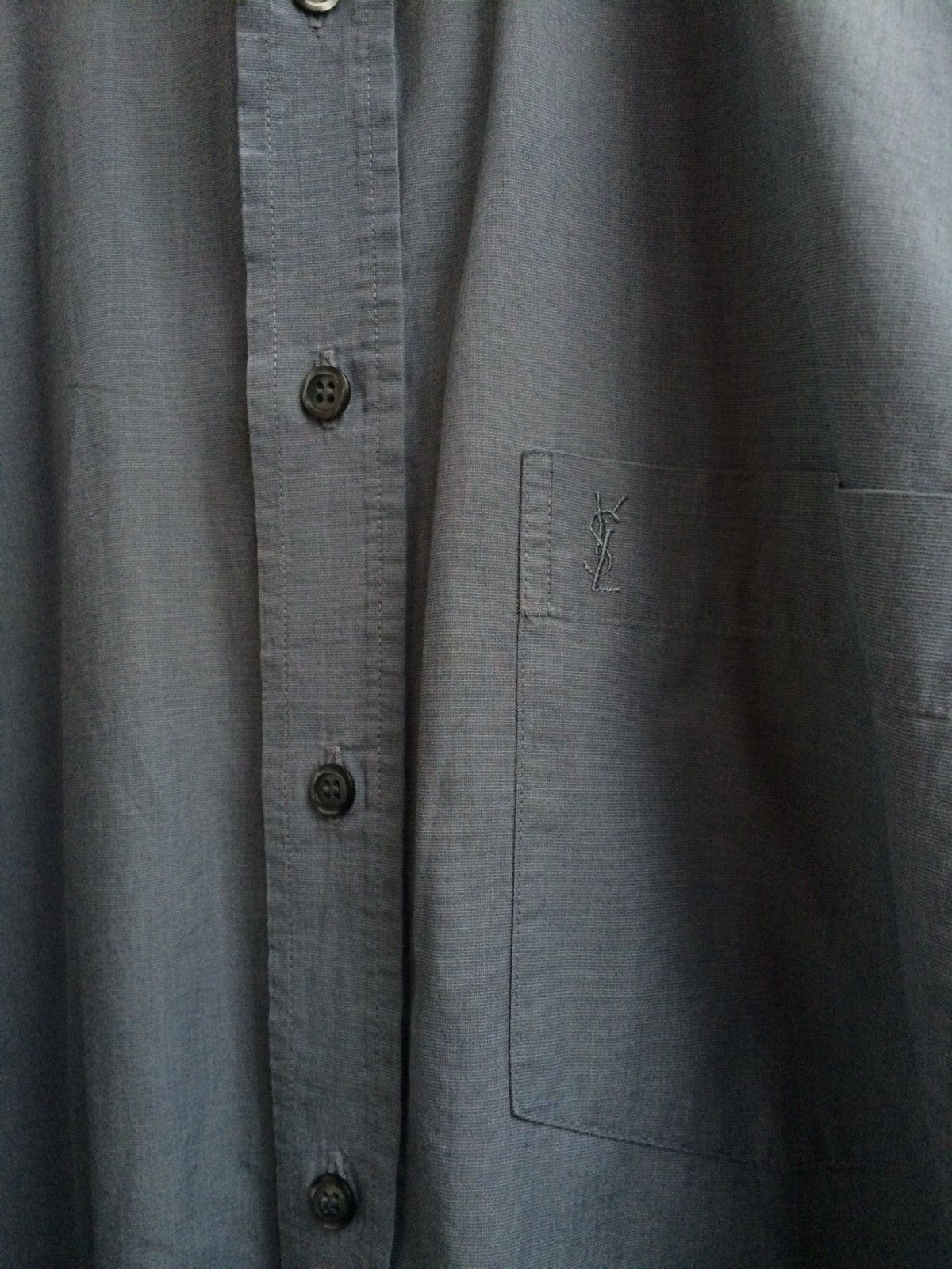 Yves Saint Laurent Yves Saint Laurent Grey Button Shirt Size US M / EU 48-50 / 2 - 2 Thumbnail