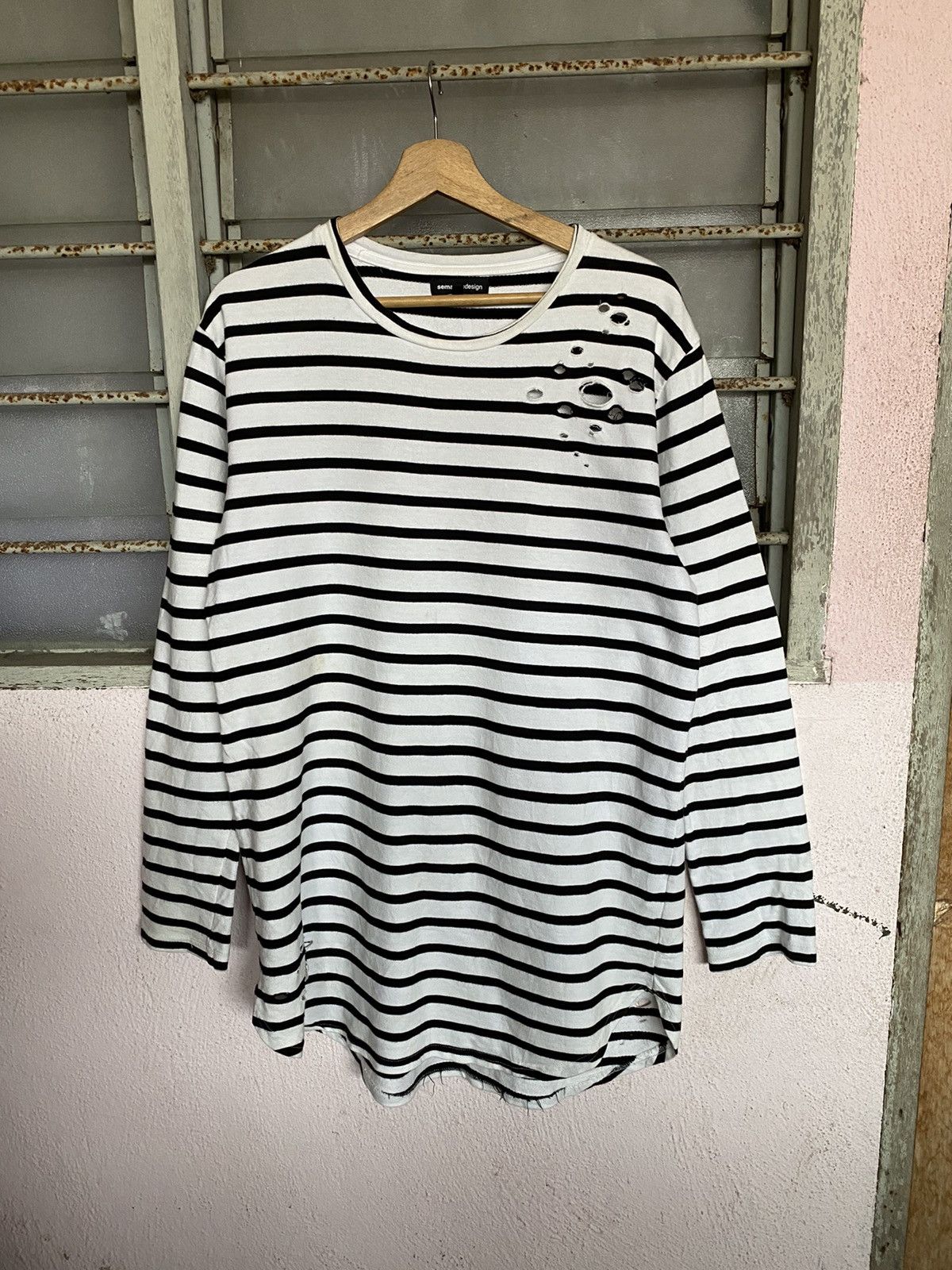 semanticdesign Semantic Design Breton Striped Long Sleeve tshirts Size US L / EU 52-54 / 3 - 5 Thumbnail