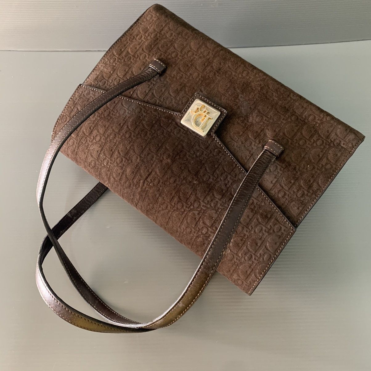 Christian Dior Monsieur Christian Dior Suede Leather Handbag Size ONE SIZE - 3 Thumbnail