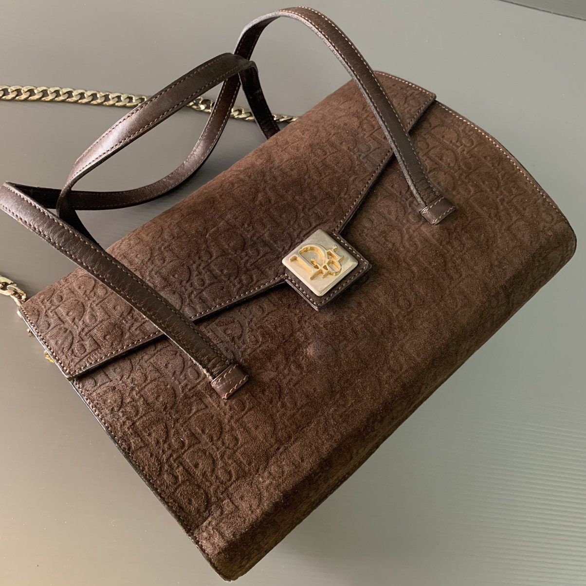 Christian Dior Monsieur Christian Dior Suede Leather Handbag Size ONE SIZE - 7 Thumbnail