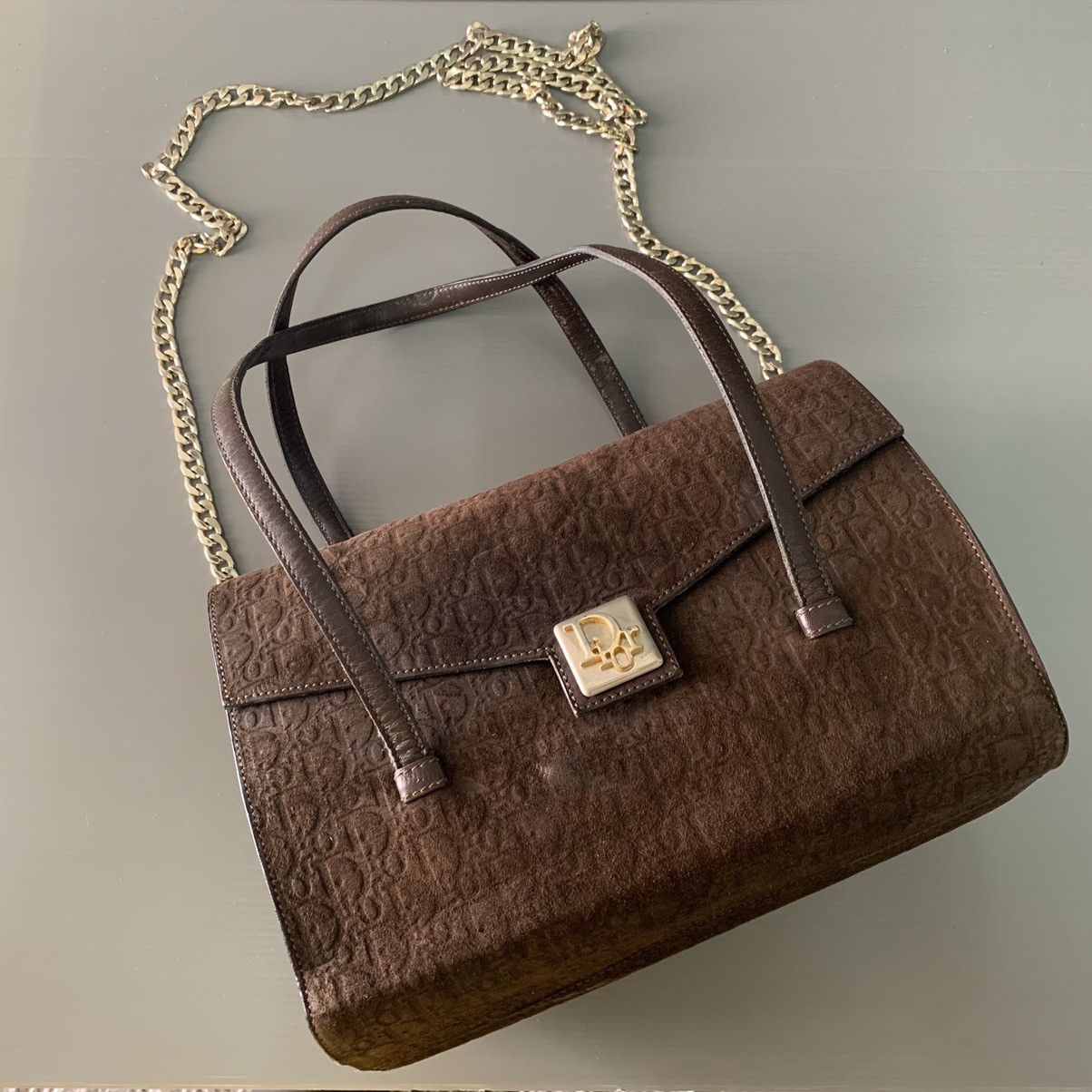 Christian Dior Monsieur Christian Dior Suede Leather Handbag Size ONE SIZE - 2 Thumbnail