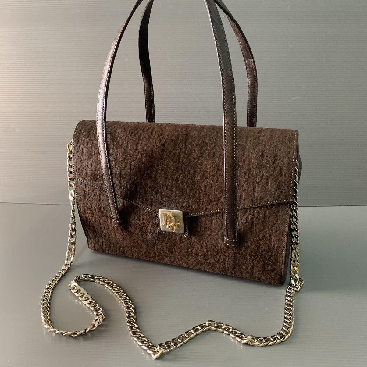 Christian Dior Monsieur Christian Dior Suede Leather Handbag Size ONE SIZE - 12 Thumbnail
