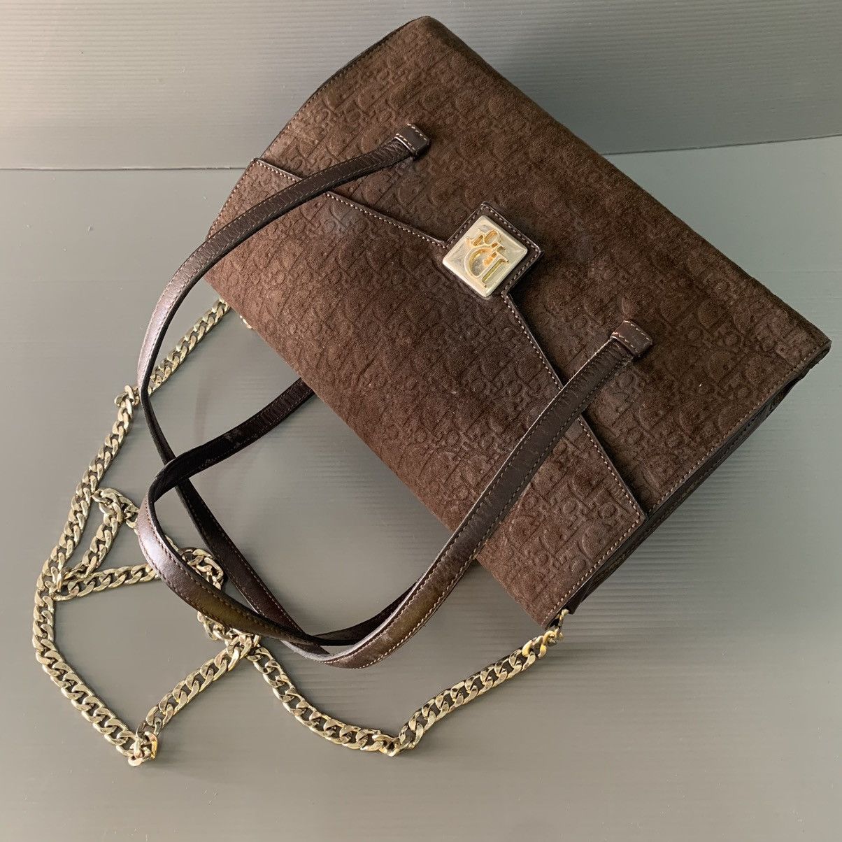 Christian Dior Monsieur Christian Dior Suede Leather Handbag Size ONE SIZE - 6 Thumbnail