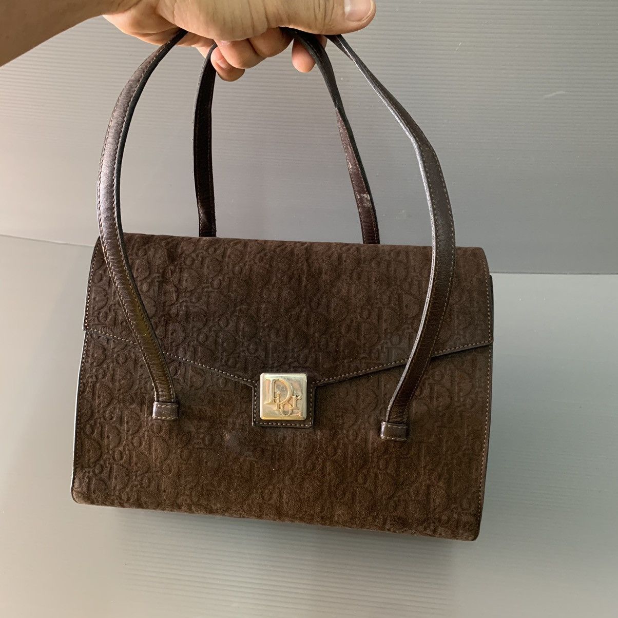 Christian Dior Monsieur Christian Dior Suede Leather Handbag Size ONE SIZE - 4 Thumbnail