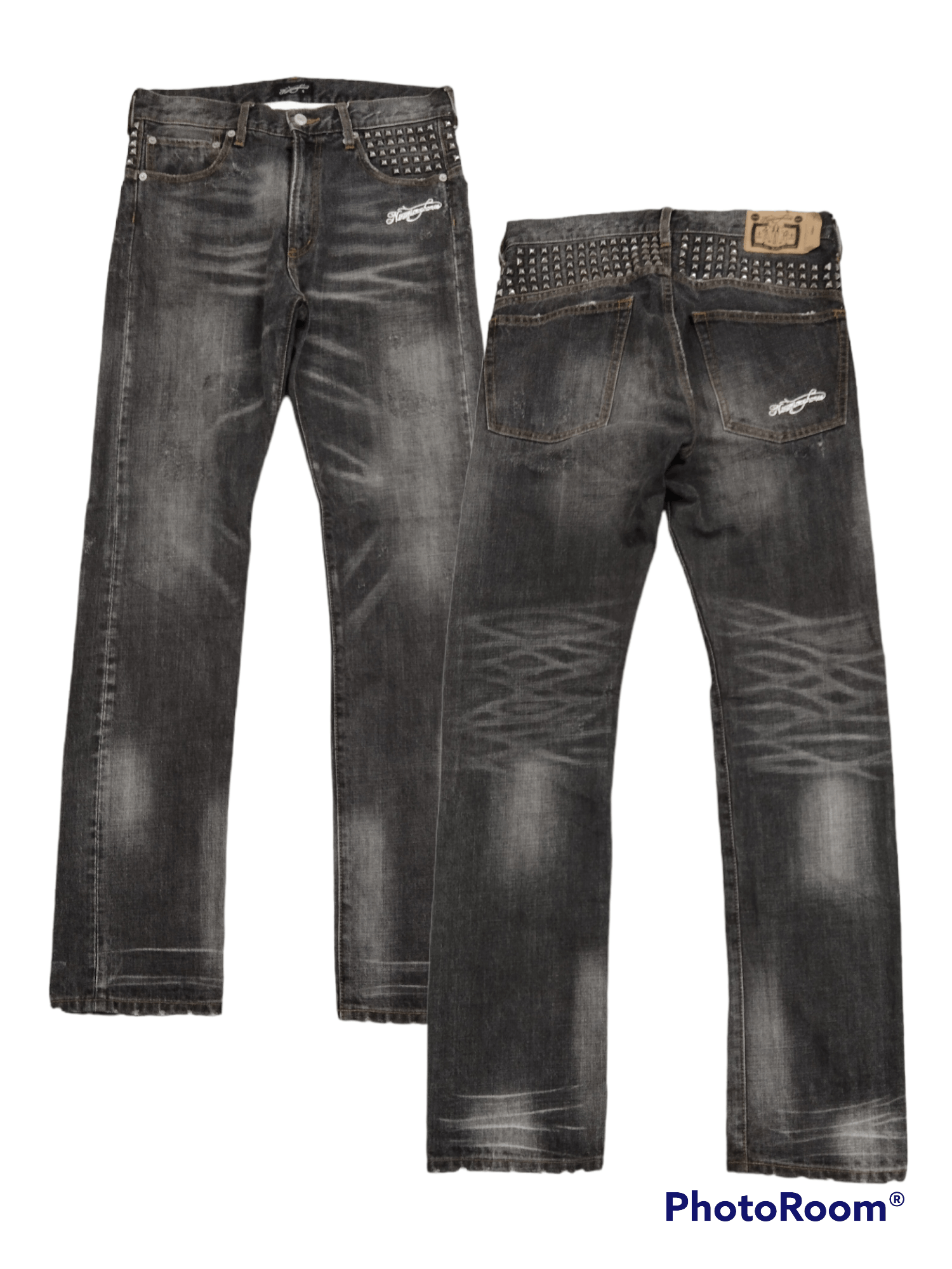 Japanese Brand SUPER SICK STUDDED MINE MICROPHONES TOKYO JAPAN DENIM PANTS Size US 31 - 1 Thumbnail
