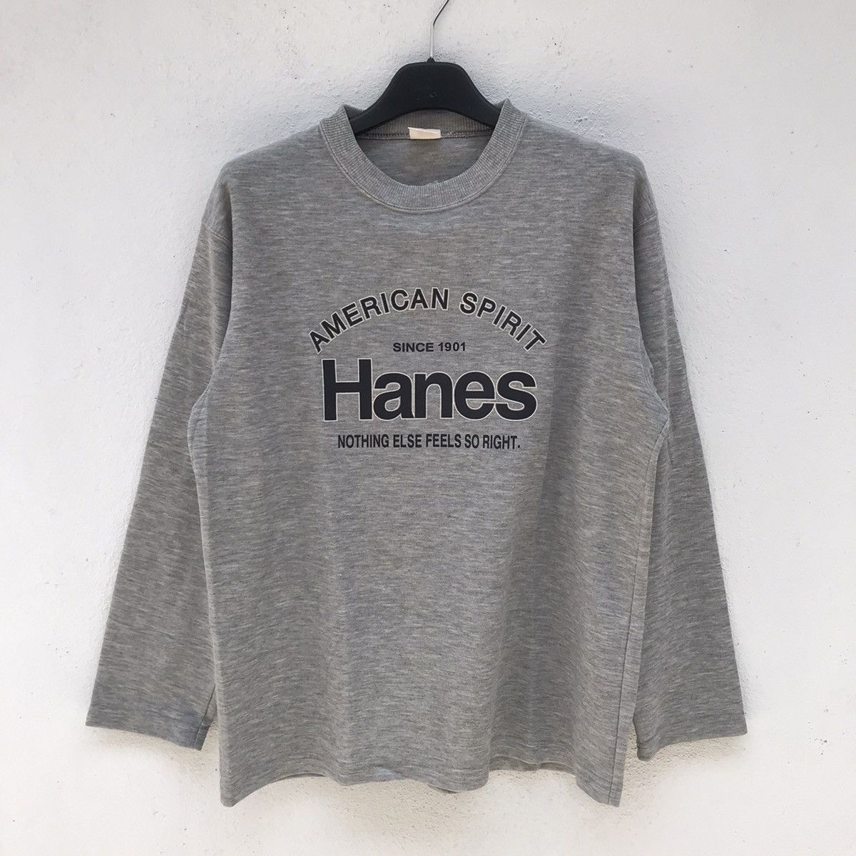 Hanes × Vintage Vintage Hanes Big Logo Spellout Long Sleeve T shirt Size US M / EU 48-50 / 2 - 1 Thumbnail
