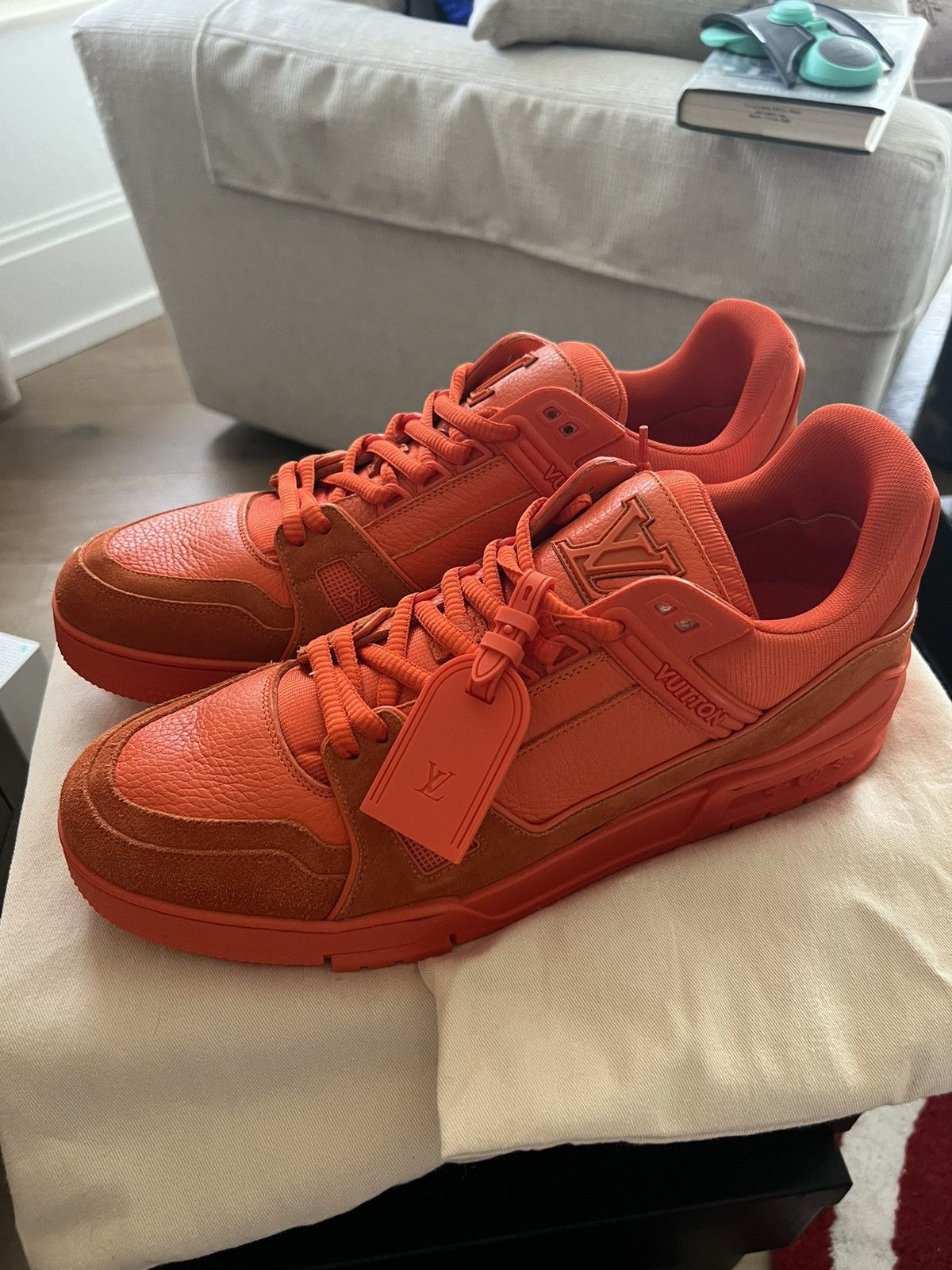 image of Louis Vuitton st Virgil Creation! Mca Pop Up Trainers New Shoes in Orange, Men's (Size 11)