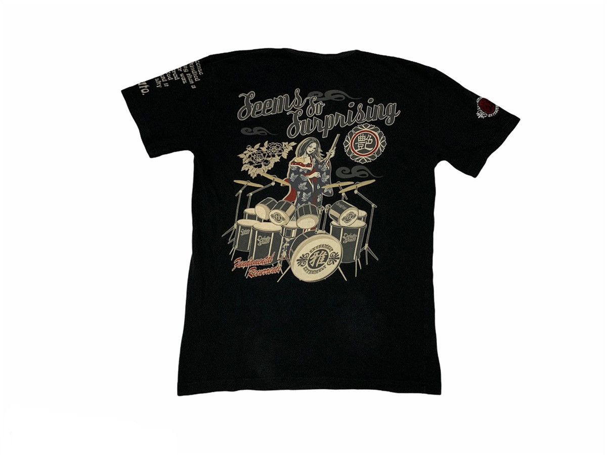 image of Hysteric Glamour Bullet Noise Sukajan Tshirt in Black, Men's (Size Medium)