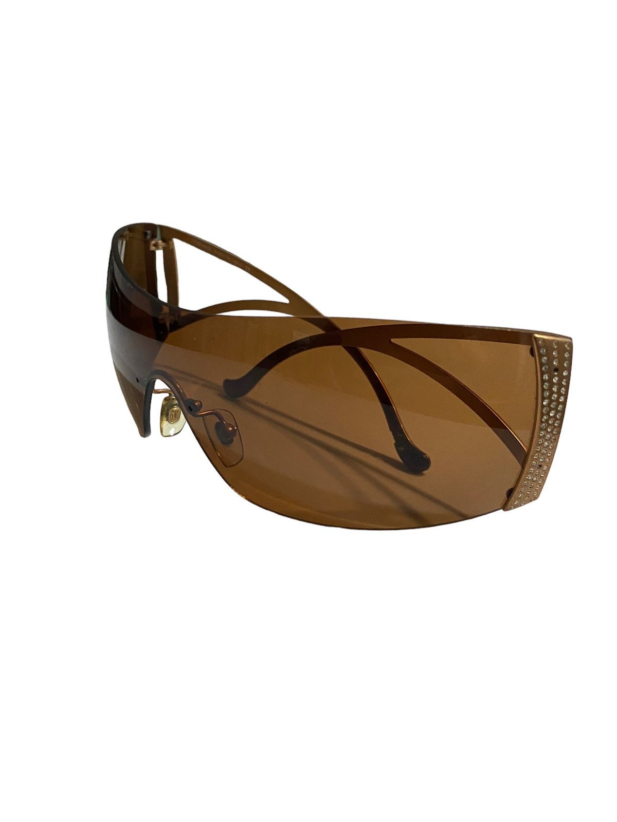 Versace Vintage Versace Rimless Shield Swarovski Sunglasses 2043-B Size ONE SIZE - 6 Thumbnail