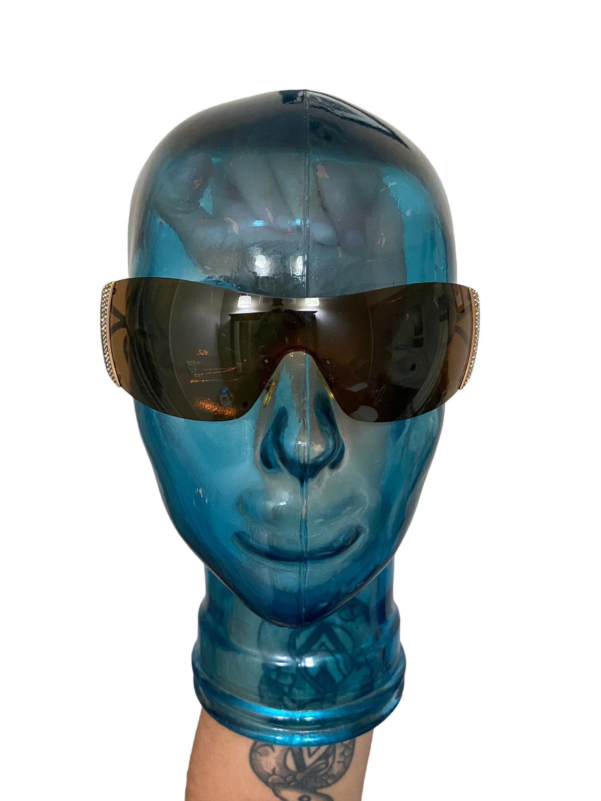 Versace Vintage Versace Rimless Shield Swarovski Sunglasses 2043-B Size ONE SIZE - 3 Thumbnail