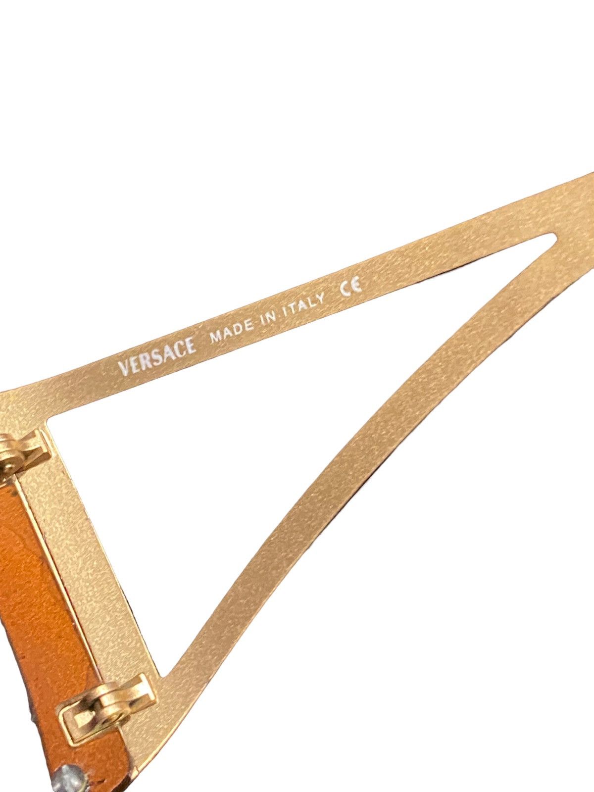 Versace Vintage Versace Rimless Shield Swarovski Sunglasses 2043-B Size ONE SIZE - 10 Thumbnail