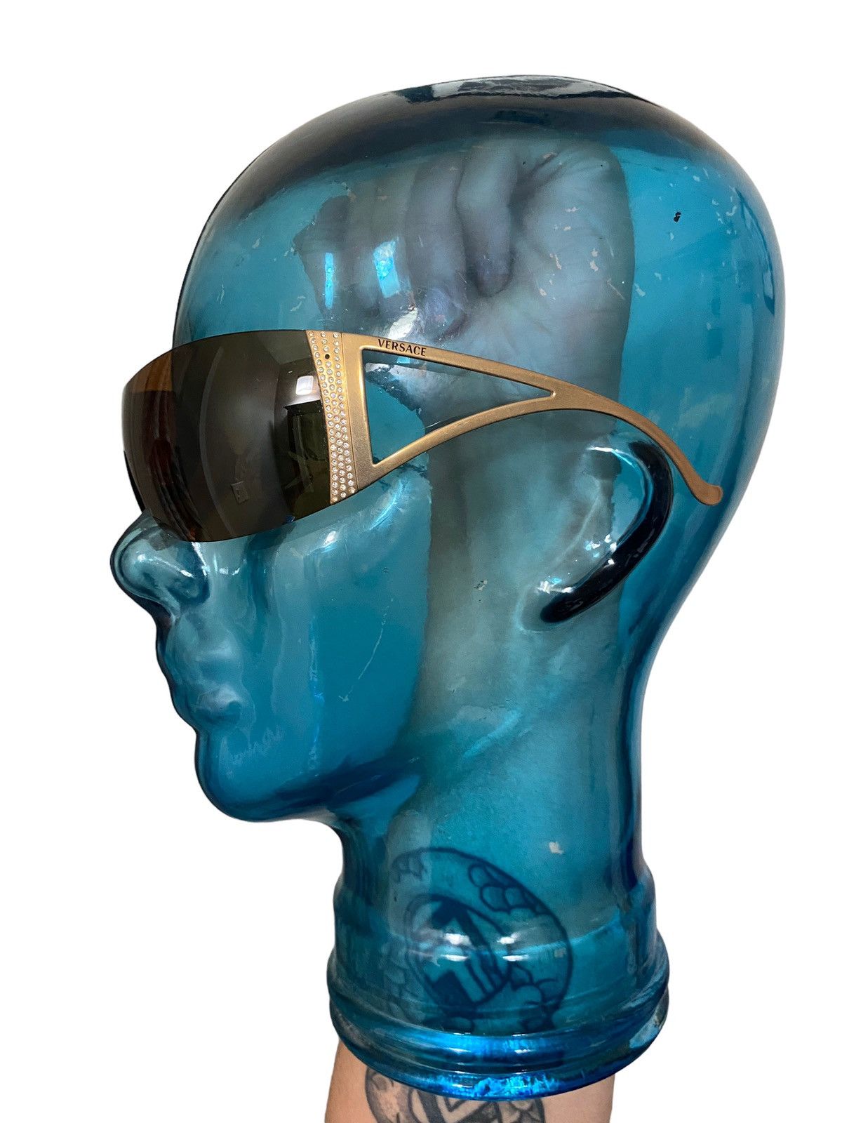 Versace Vintage Versace Rimless Shield Swarovski Sunglasses 2043-B Size ONE SIZE - 2 Thumbnail