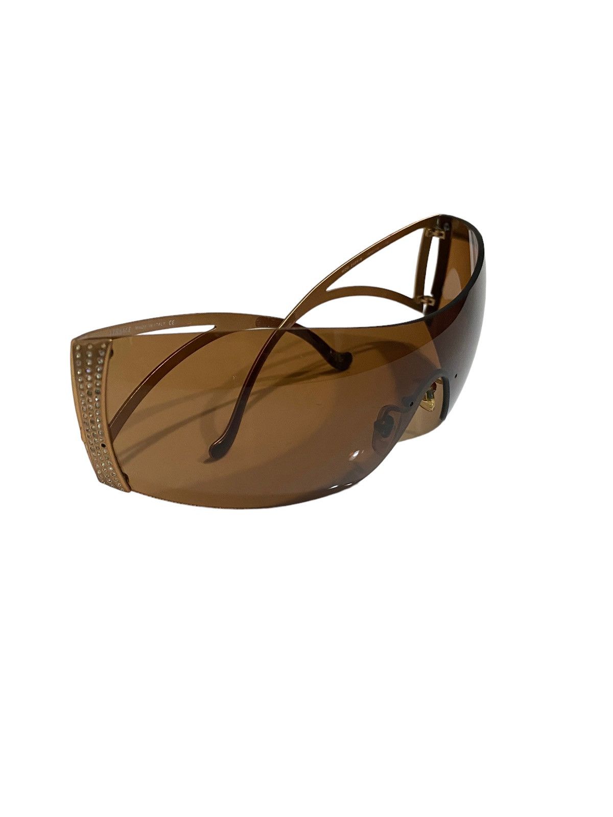 Versace Vintage Versace Rimless Shield Swarovski Sunglasses 2043-B Size ONE SIZE - 5 Thumbnail