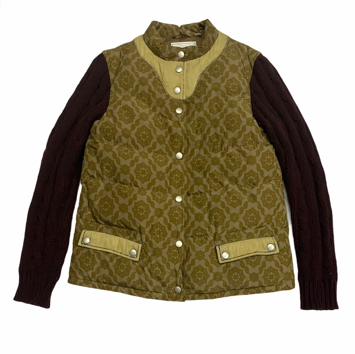 Jun Takahashi × Undercover × Uniqlo Undercover XUniqlo Puffer Jacket Knit Sleeve Flowers Design Size US S / EU 44-46 / 1 - 3 Thumbnail