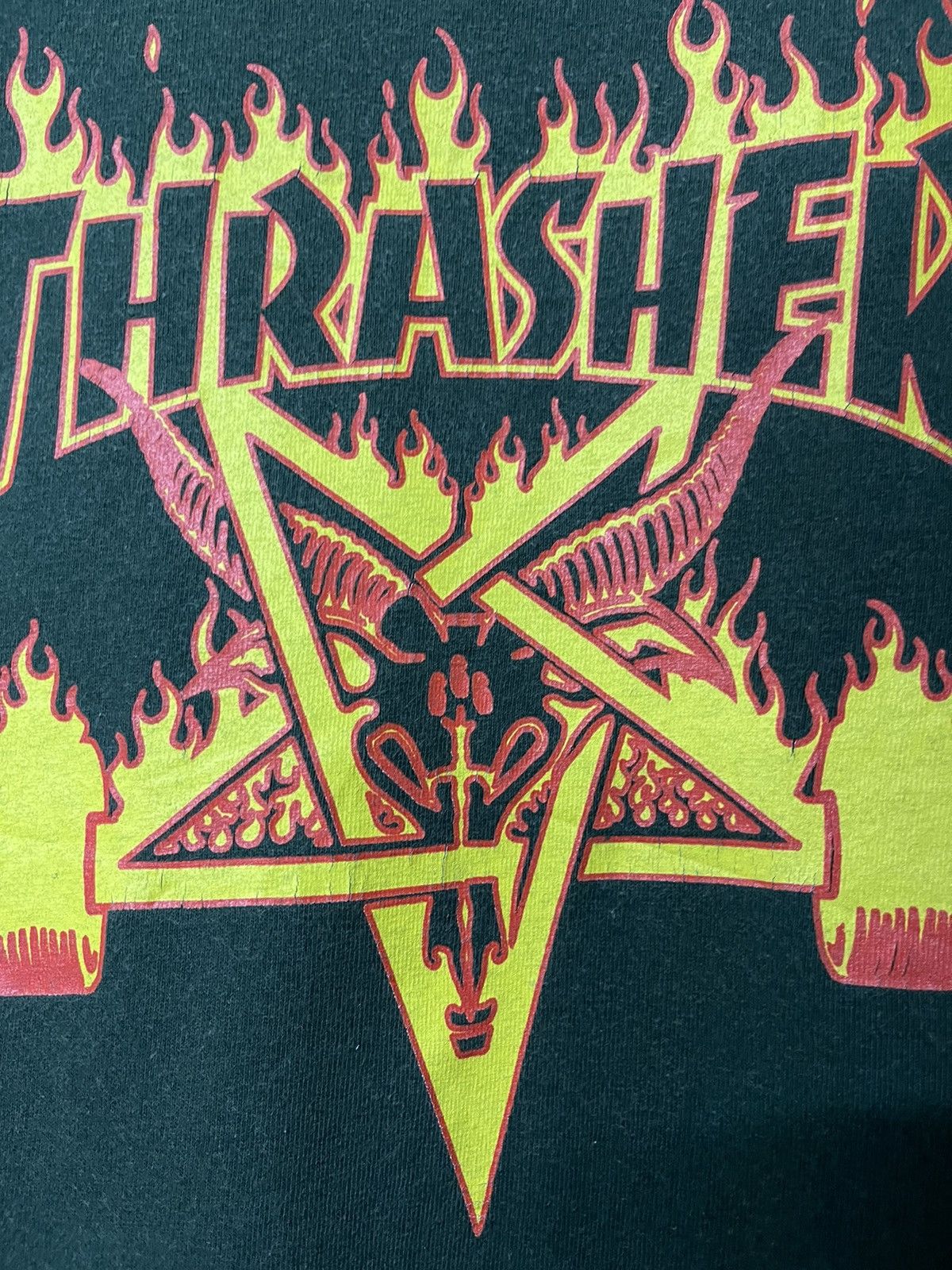 Thrasher × Vintage Thrashed Vintage Thrasher Fire Sun Faded Tee Size US XL / EU 56 / 4 - 3 Thumbnail