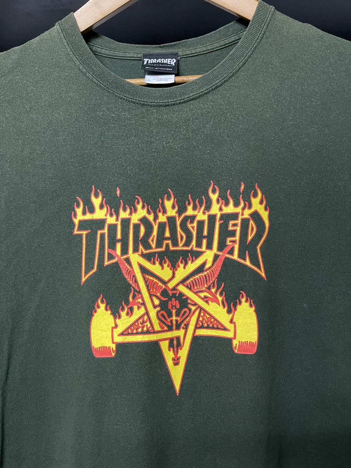 Thrasher × Vintage Thrashed Vintage Thrasher Fire Sun Faded Tee Size US XL / EU 56 / 4 - 2 Thumbnail