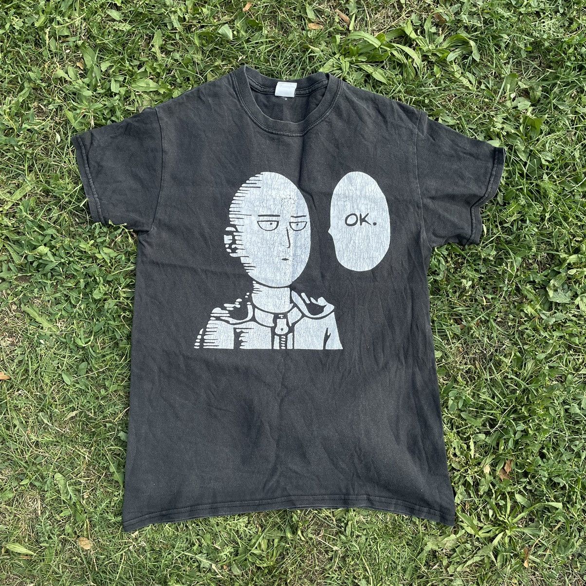 image of 90's Adult “Face Stone Ok” Humor Tee Streetwear in Black, Men's (Size Medium)